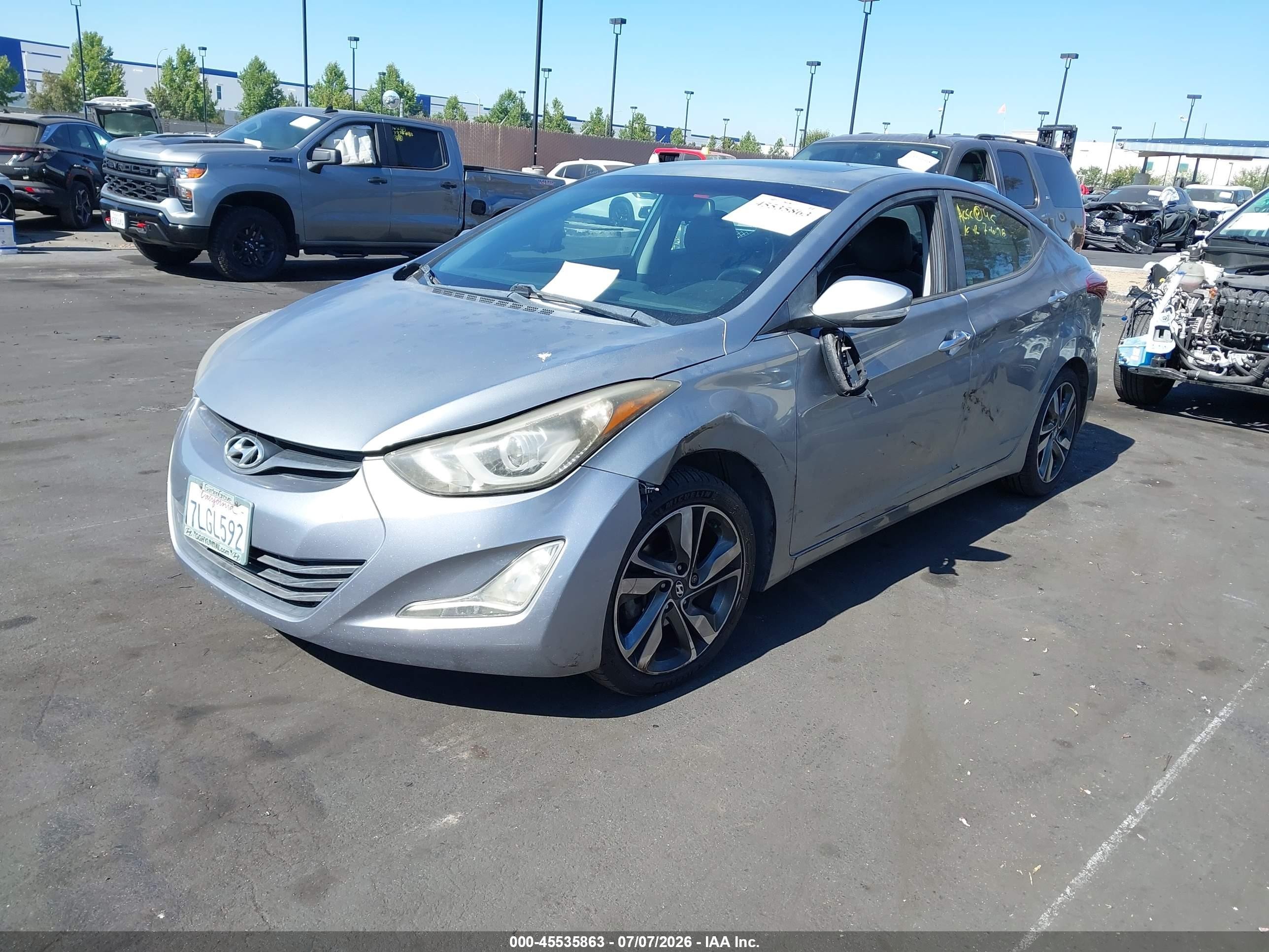 2015 Hyundai Elantra Limited Gray vin: KMHDH4AE1FU452550