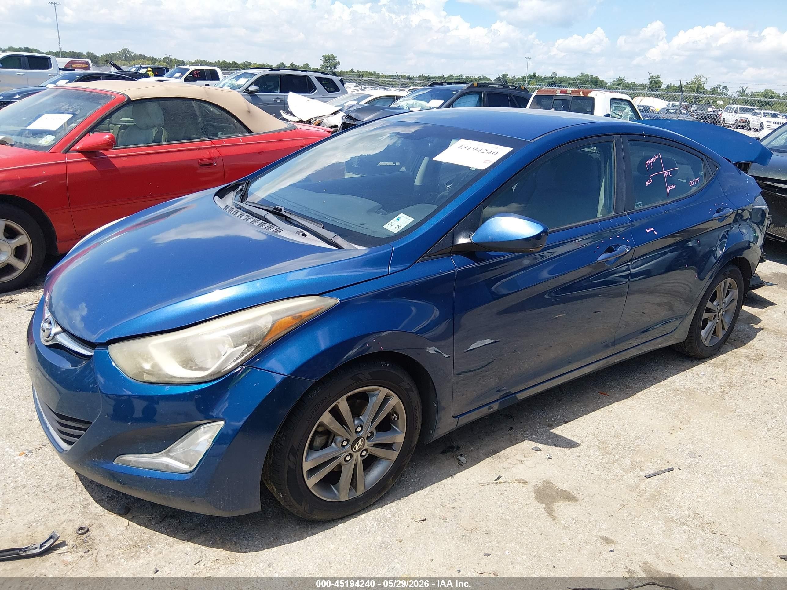 2016 Hyundai Elantra Se Blue vin: KMHDH4AE1GU503689