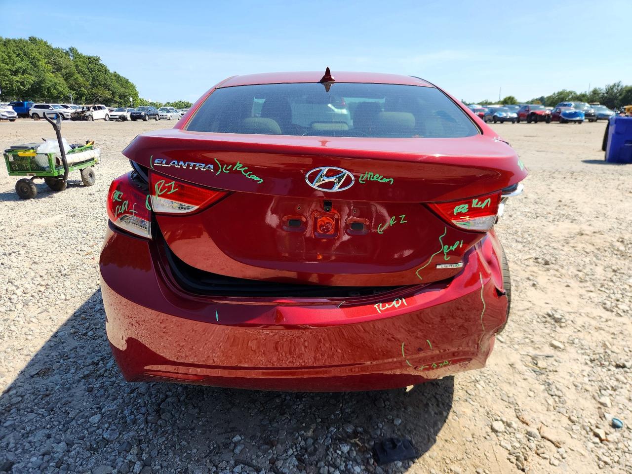 2011 Hyundai Elantra Limited Red vin: KMHDH4AE2BU099357