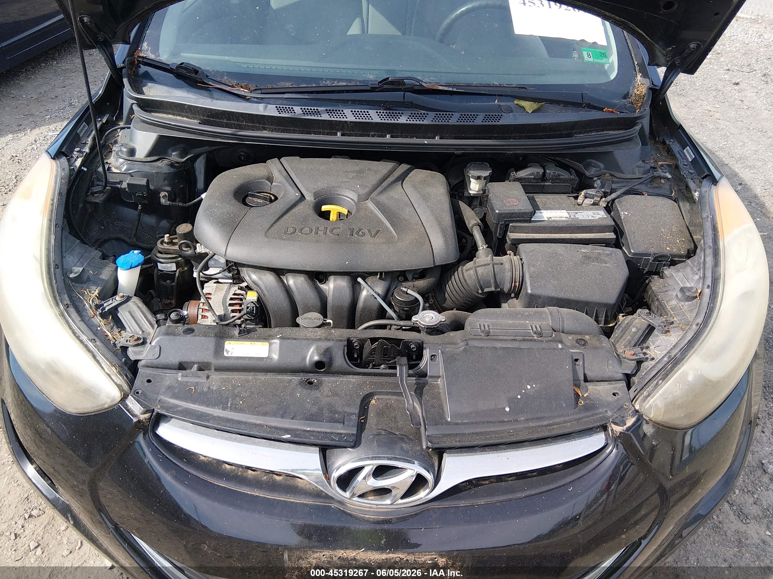 2011 Hyundai Elantra Gls (ulsan Plant) Black vin: KMHDH4AE2BU107134