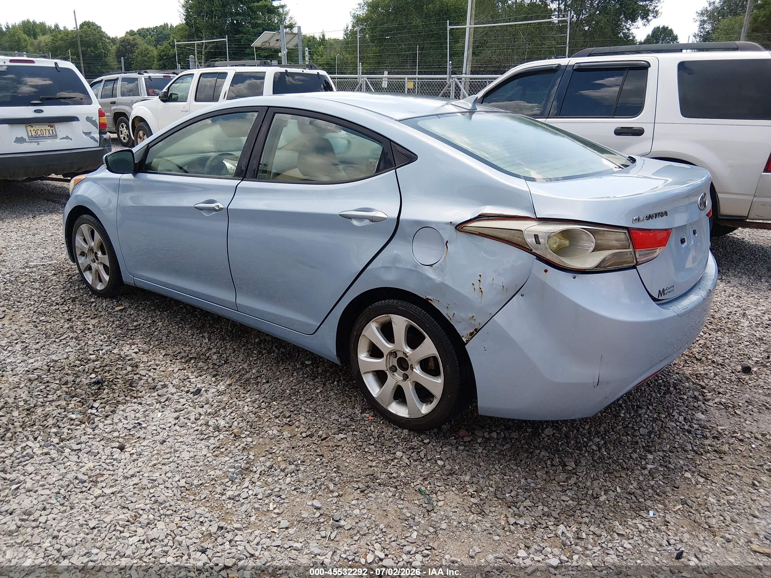 2011 Hyundai Elantra Limited (ulsan Plant) Синий vin: KMHDH4AE2BU135743