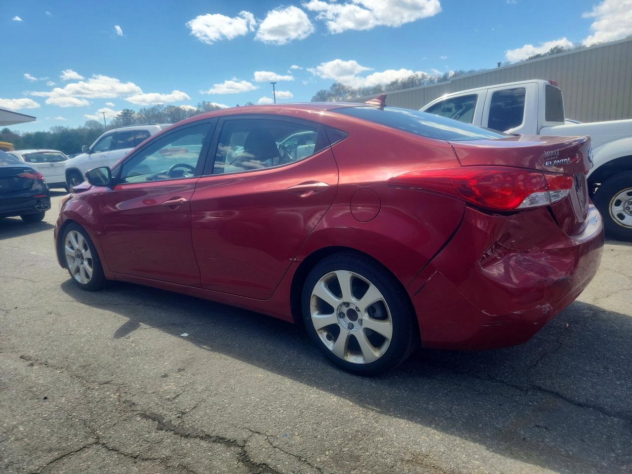 2012 Hyundai Elantra Limited Burgundy vin: KMHDH4AE2CU186192