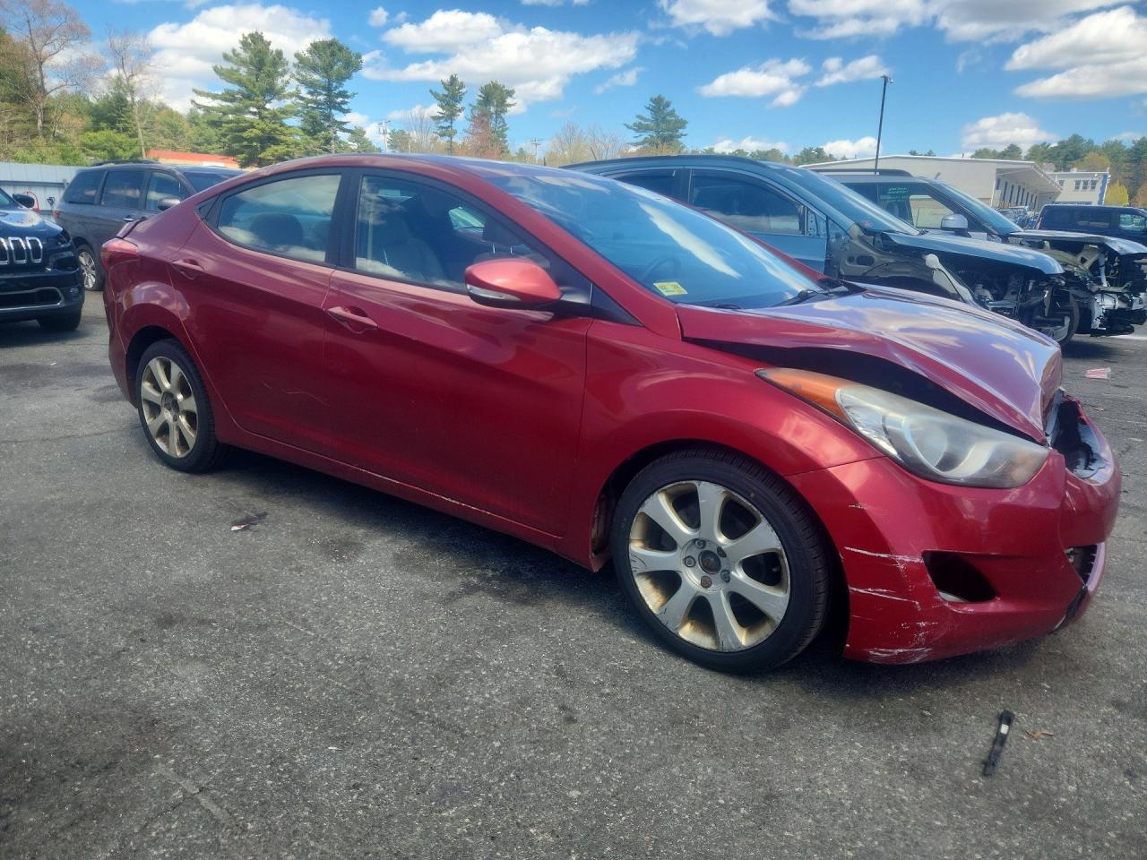 2012 Hyundai Elantra Limited Burgundy vin: KMHDH4AE2CU186192