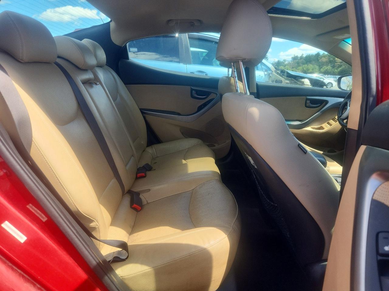 2012 Hyundai Elantra Limited Burgundy vin: KMHDH4AE2CU186192
