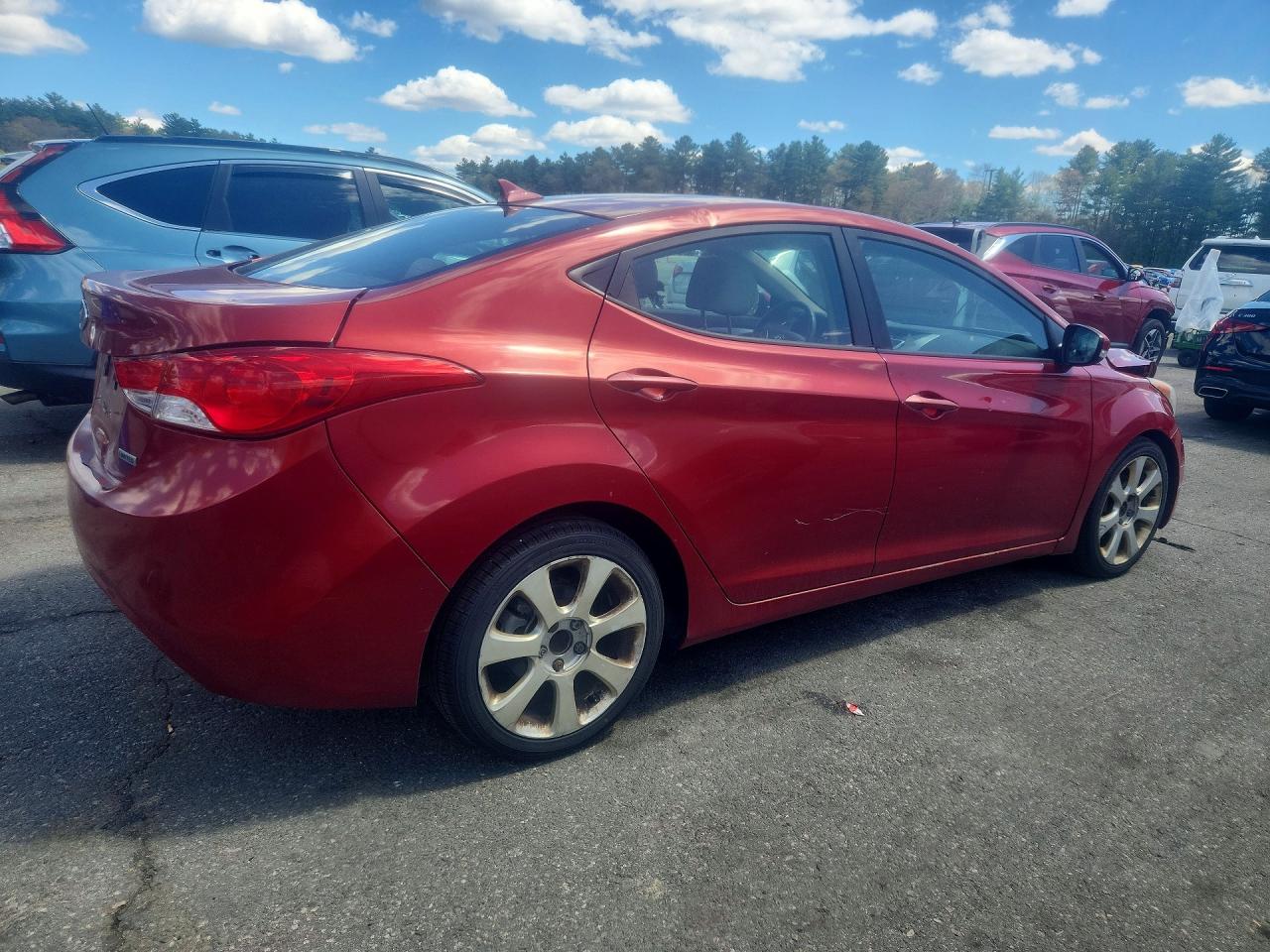 2012 Hyundai Elantra Limited Burgundy vin: KMHDH4AE2CU186192