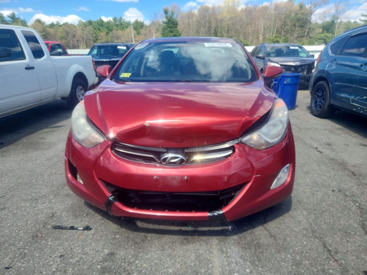 2012 Hyundai Elantra Limited Burgundy vin: KMHDH4AE2CU186192