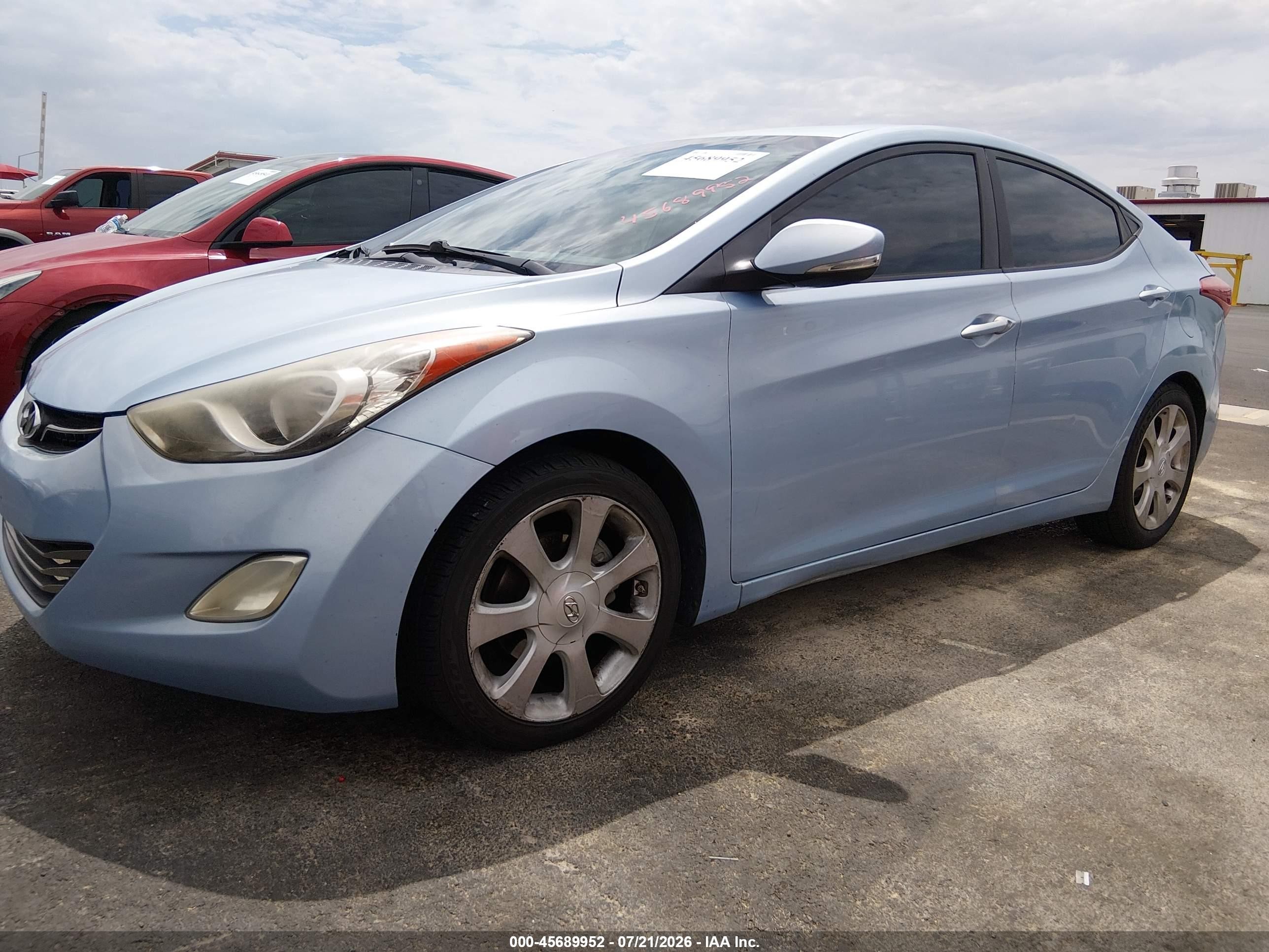2012 Hyundai Elantra Limited (ulsan Plant) Синий vin: KMHDH4AE2CU198584