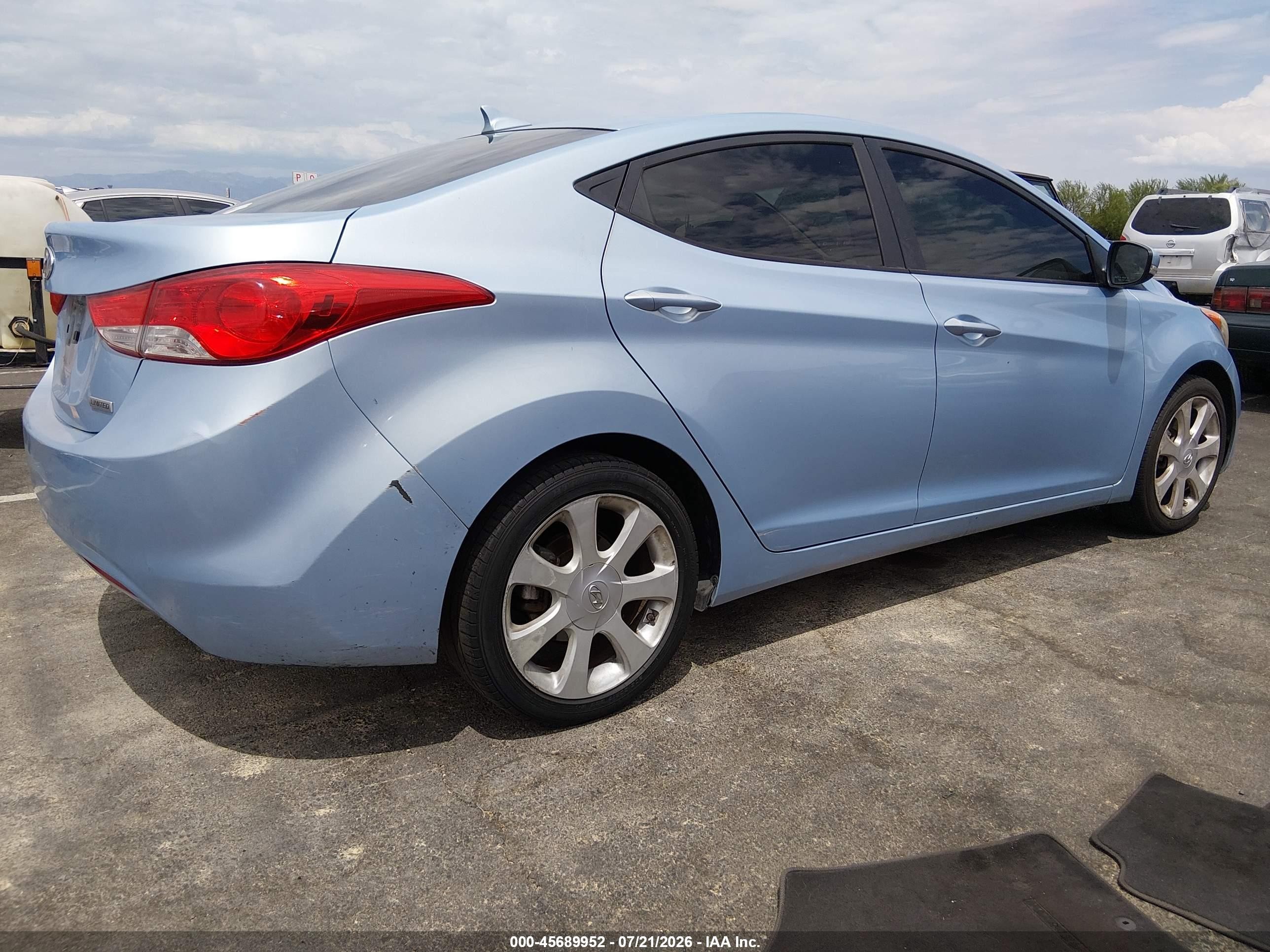 2012 Hyundai Elantra Limited (ulsan Plant) Синий vin: KMHDH4AE2CU198584