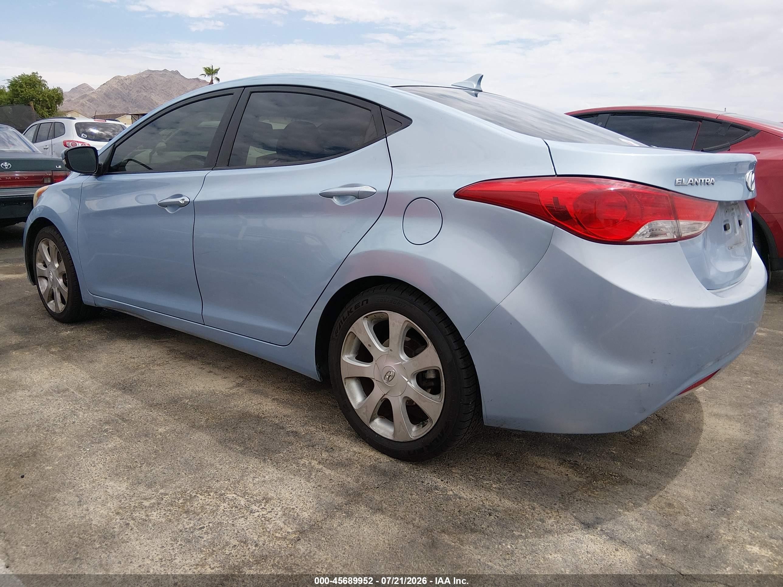 2012 Hyundai Elantra Limited (ulsan Plant) Синий vin: KMHDH4AE2CU198584