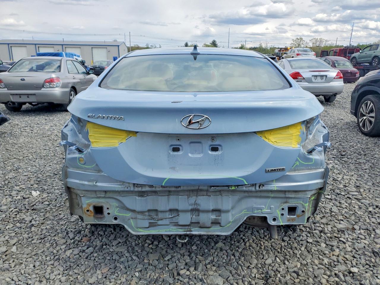 2012 Hyundai Elantra Limited Blue vin: KMHDH4AE2CU203329