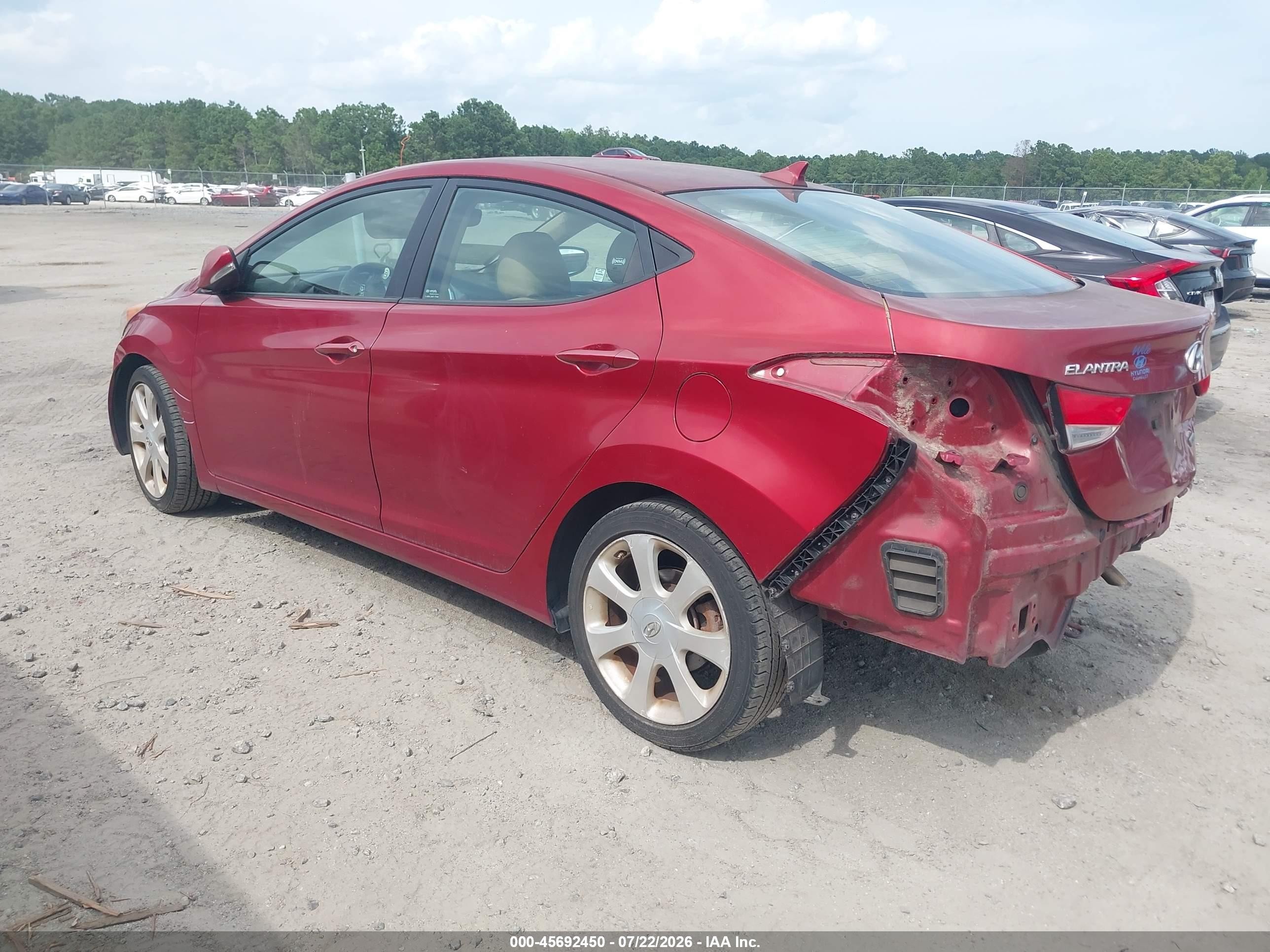 2012 Hyundai Elantra Limited (ulsan Plant) Красный vin: KMHDH4AE2CU243328