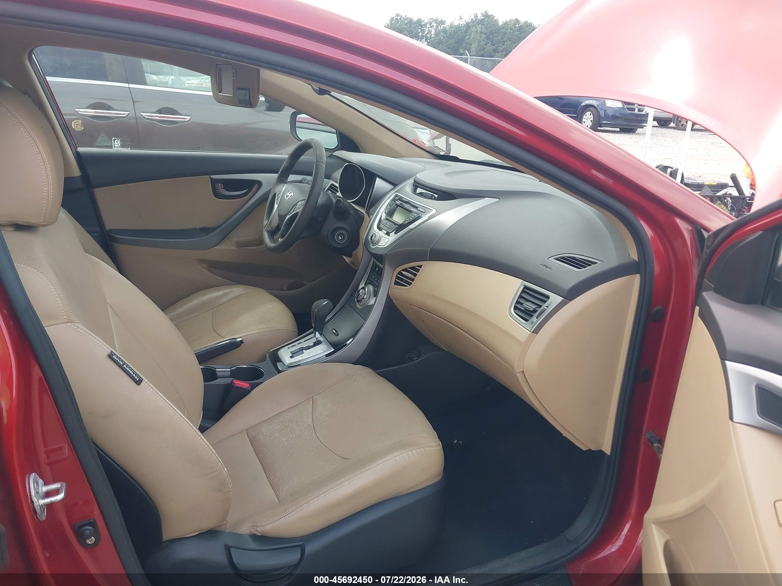 2012 Hyundai Elantra Limited (ulsan Plant) Красный vin: KMHDH4AE2CU243328
