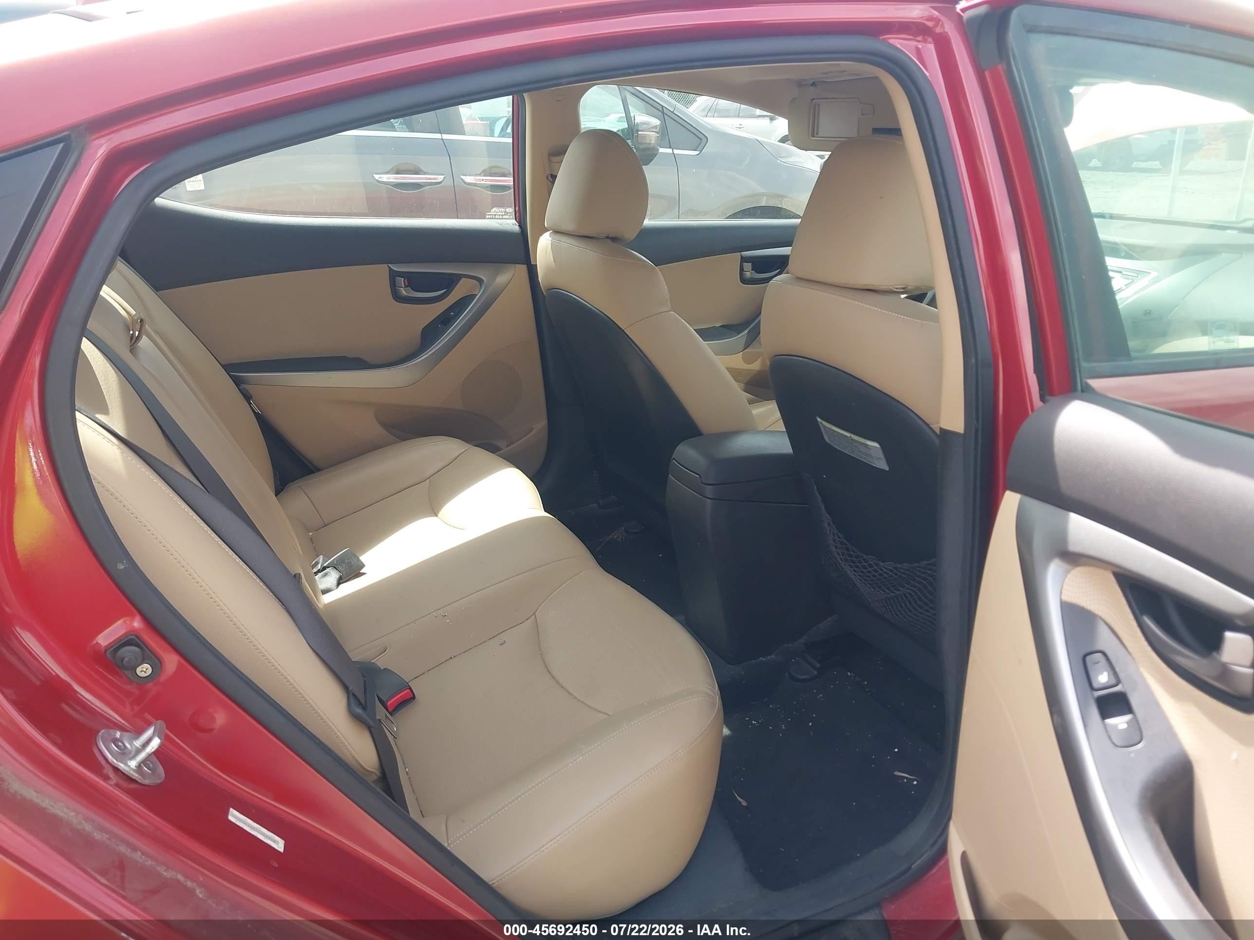 2012 Hyundai Elantra Limited (ulsan Plant) Красный vin: KMHDH4AE2CU243328