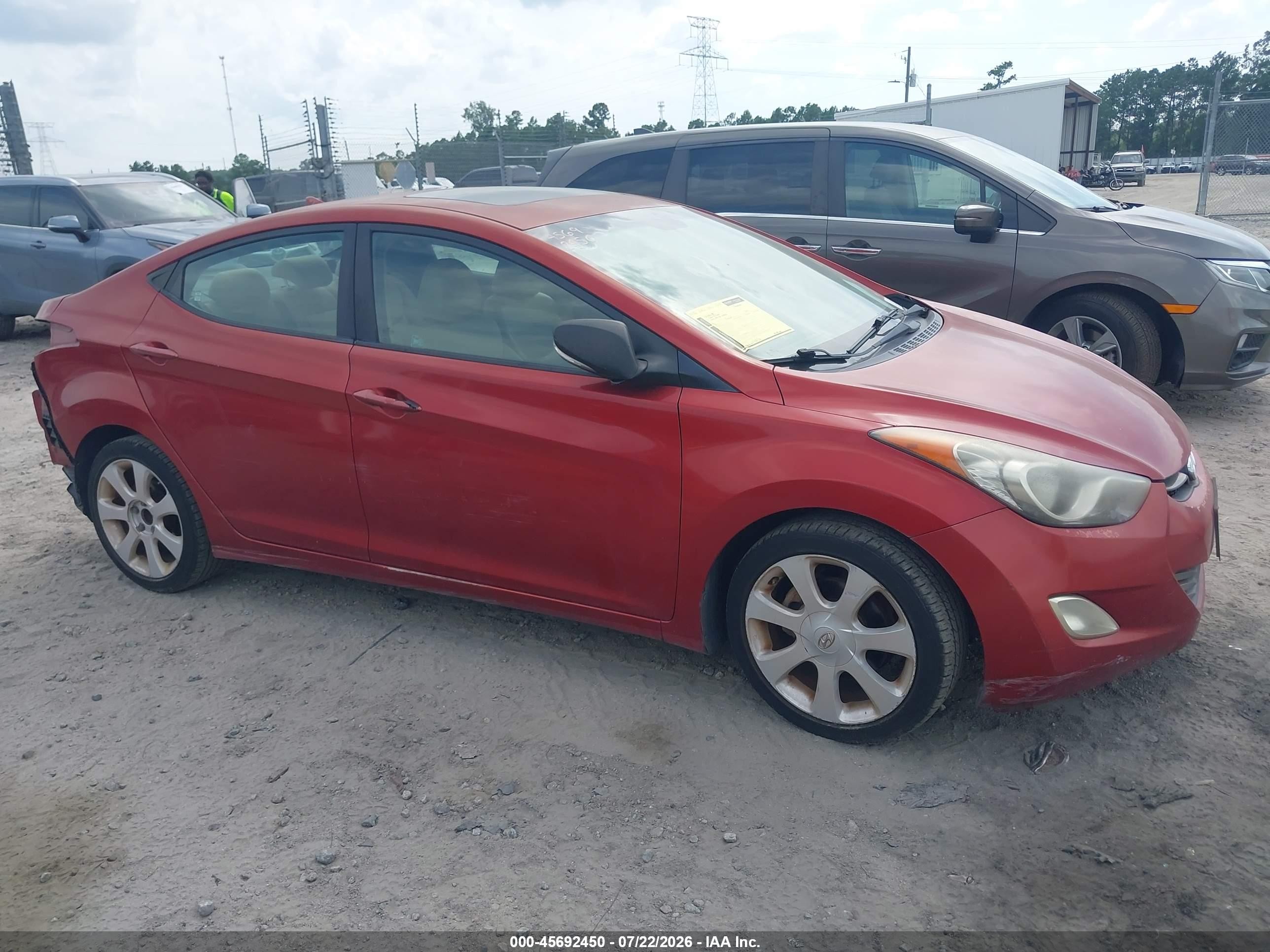 2012 Hyundai Elantra Limited (ulsan Plant) Красный vin: KMHDH4AE2CU243328