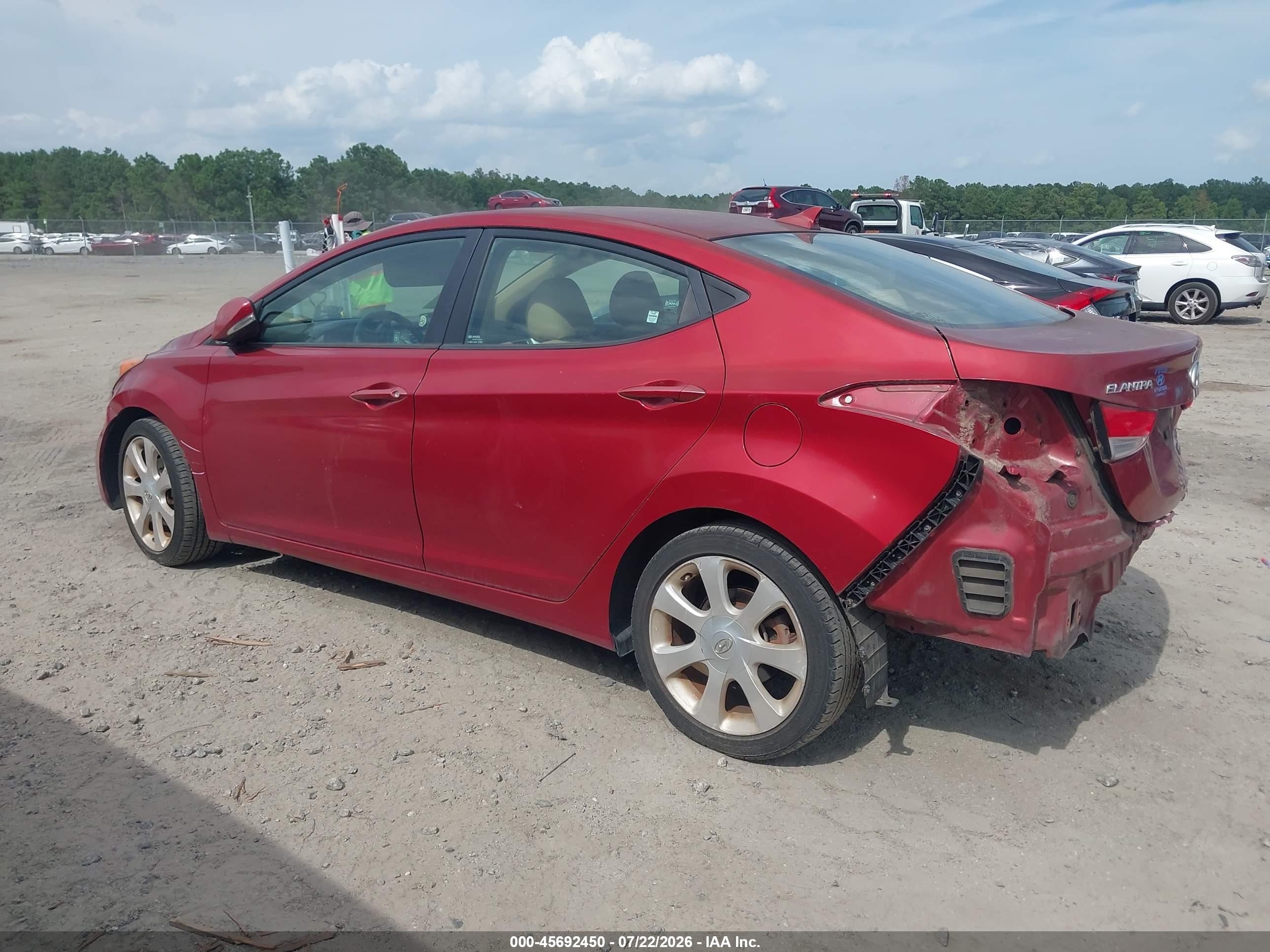 2012 Hyundai Elantra Limited (ulsan Plant) Красный vin: KMHDH4AE2CU243328
