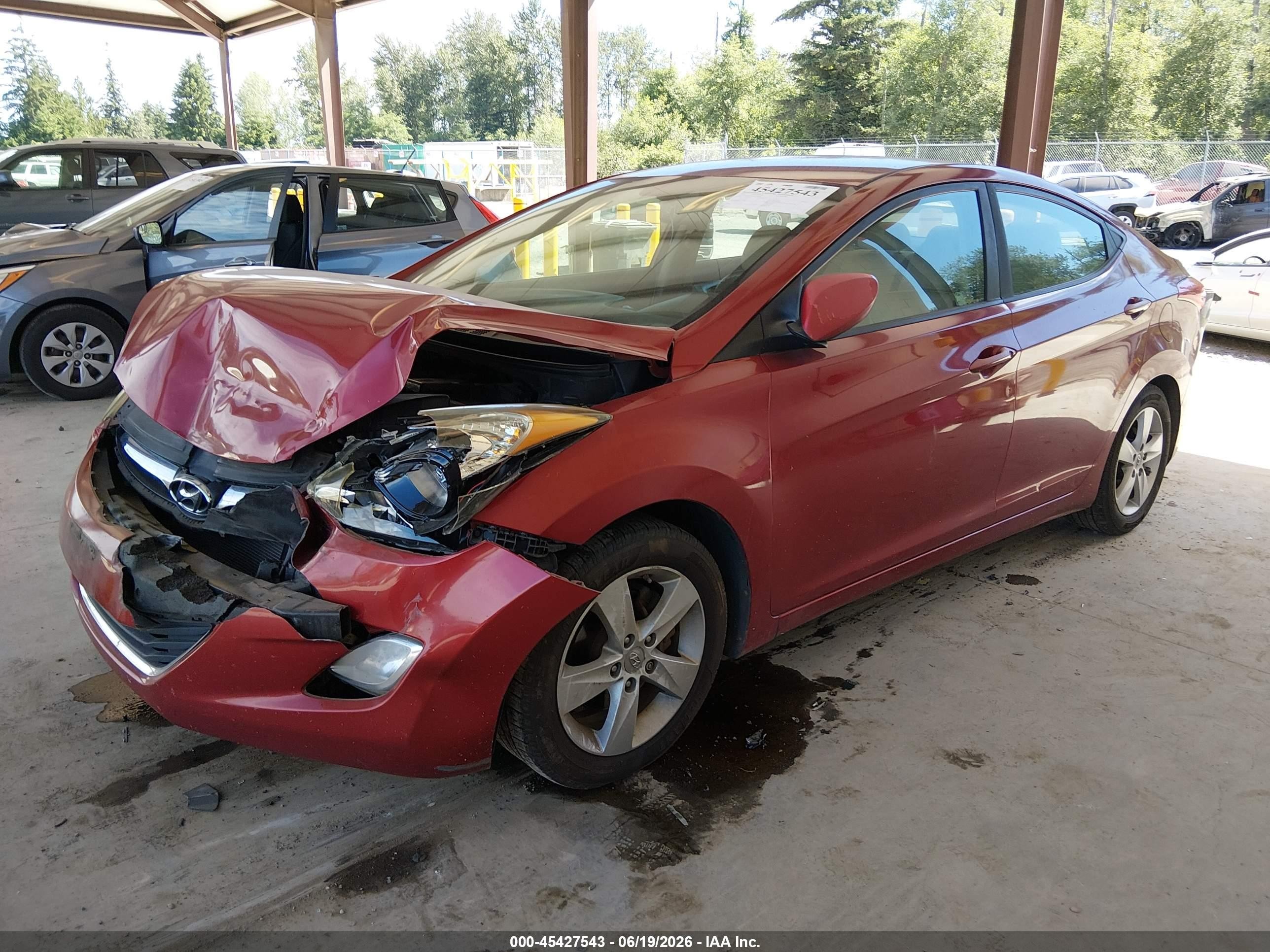 2012 Hyundai Elantra Gls (ulsan Plant) Red vin: KMHDH4AE2CU326967