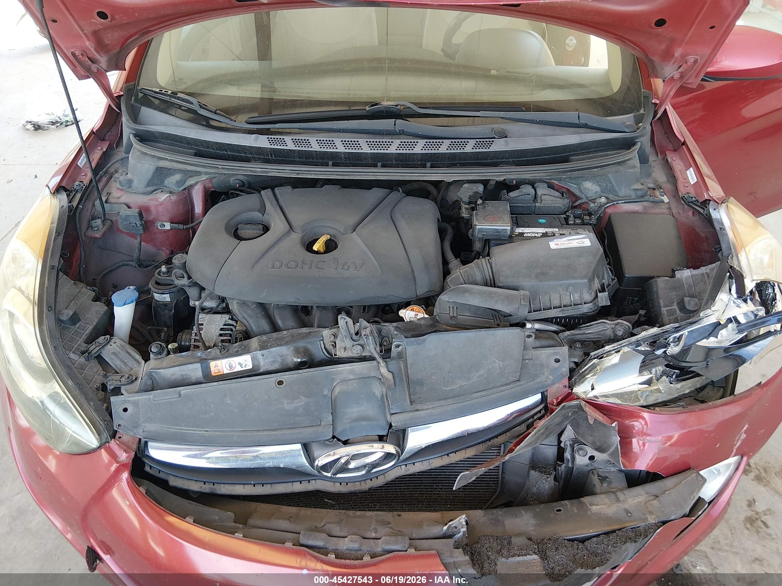 2012 Hyundai Elantra Gls (ulsan Plant) Red vin: KMHDH4AE2CU326967