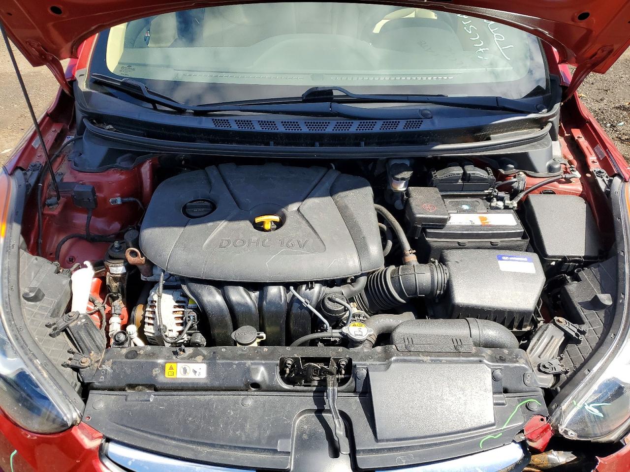 2012 Hyundai Elantra Gls Maroon vin: KMHDH4AE2CU384903