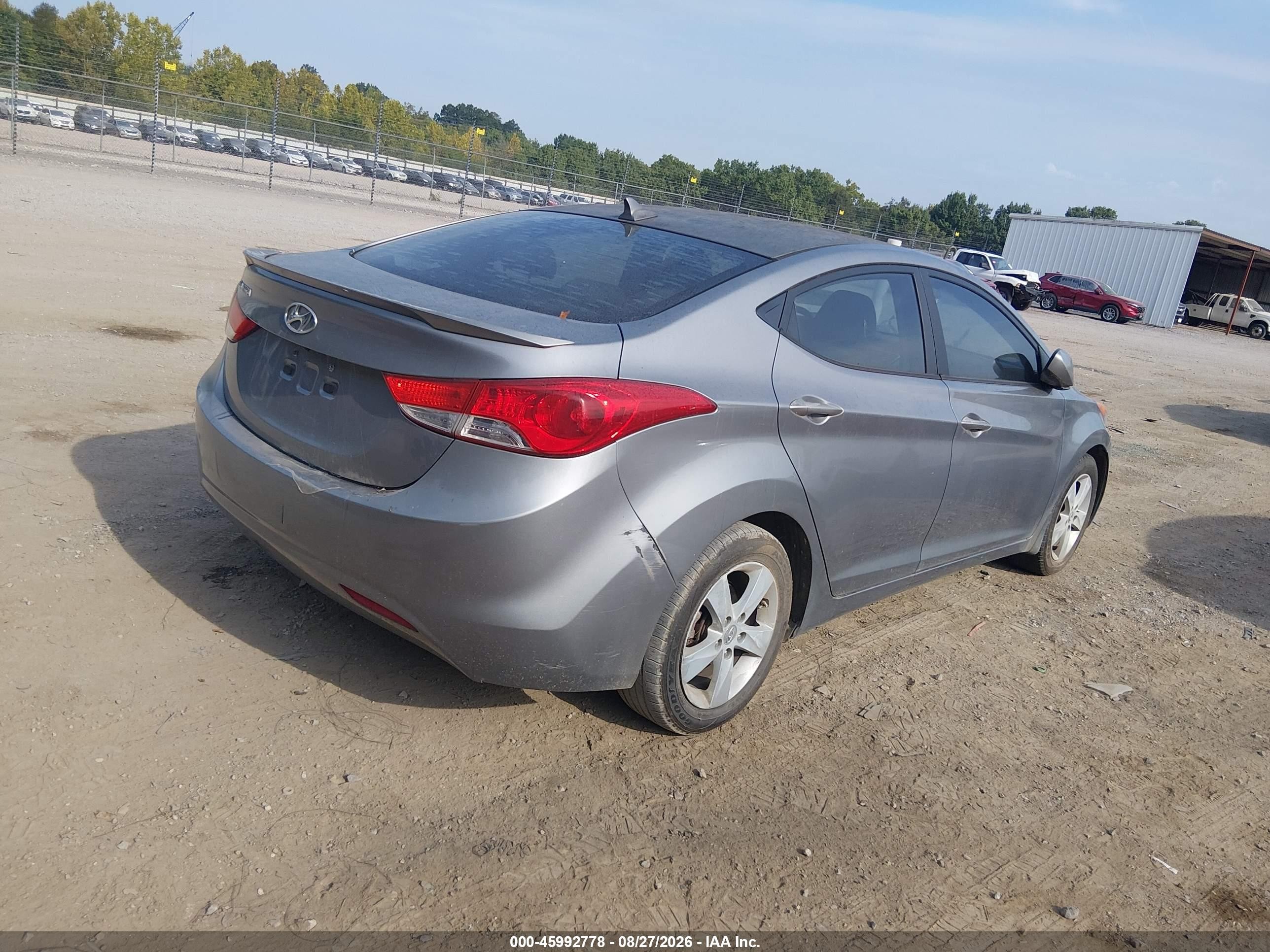 2013 Hyundai Elantra Gls Gray vin: KMHDH4AE2DU539077