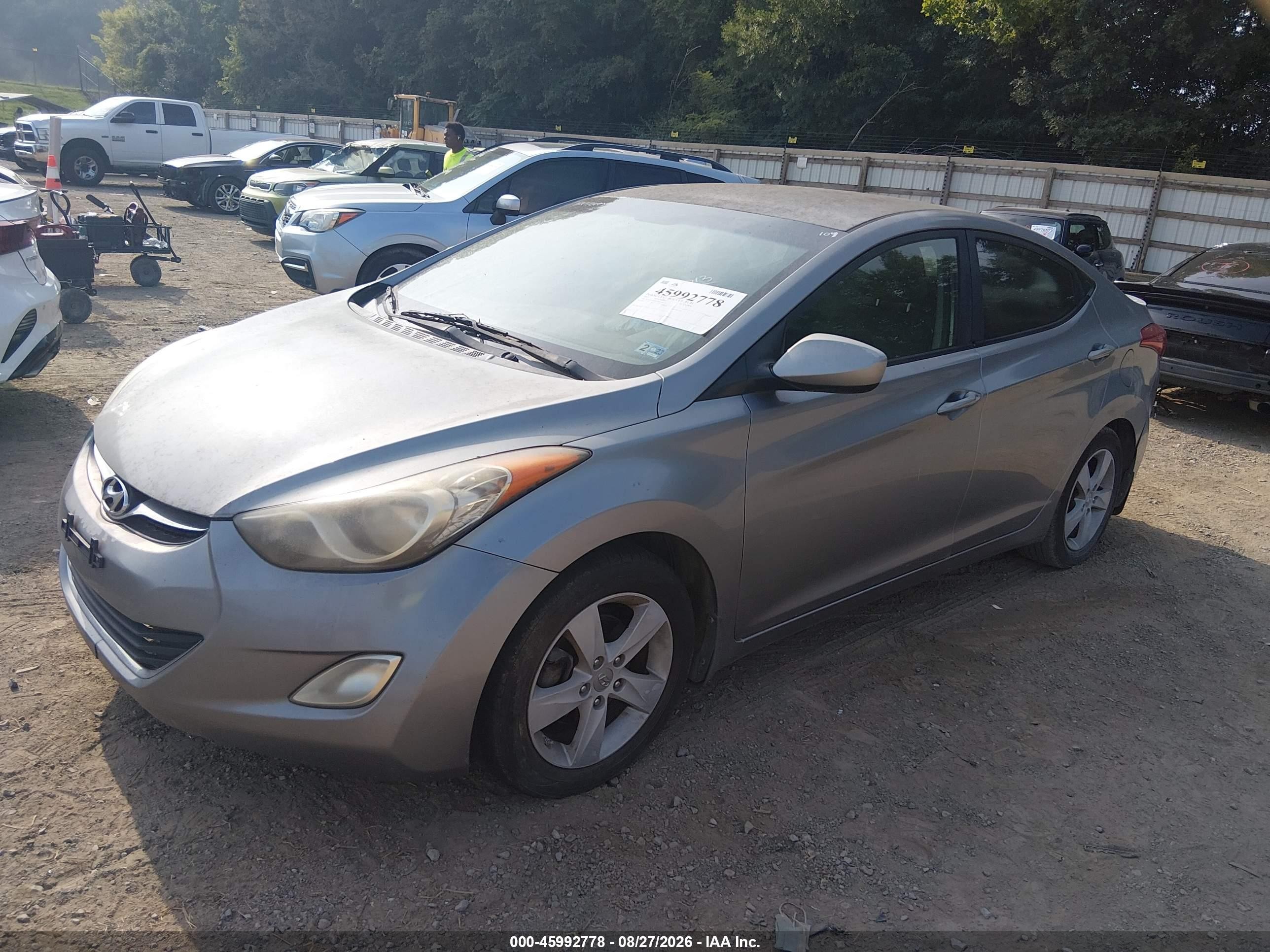 2013 Hyundai Elantra Gls Gray vin: KMHDH4AE2DU539077