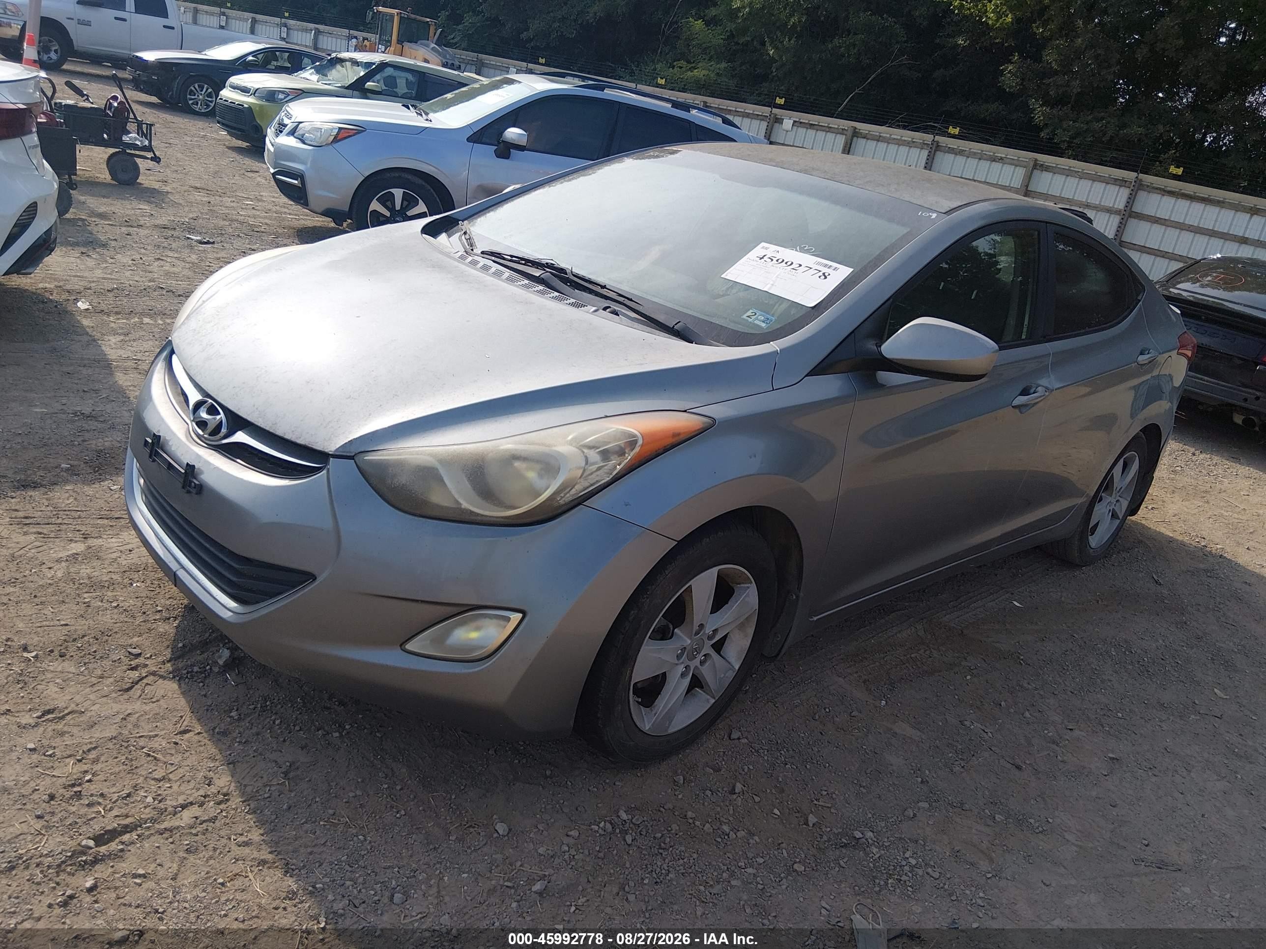 2013 Hyundai Elantra Gls Gray vin: KMHDH4AE2DU539077