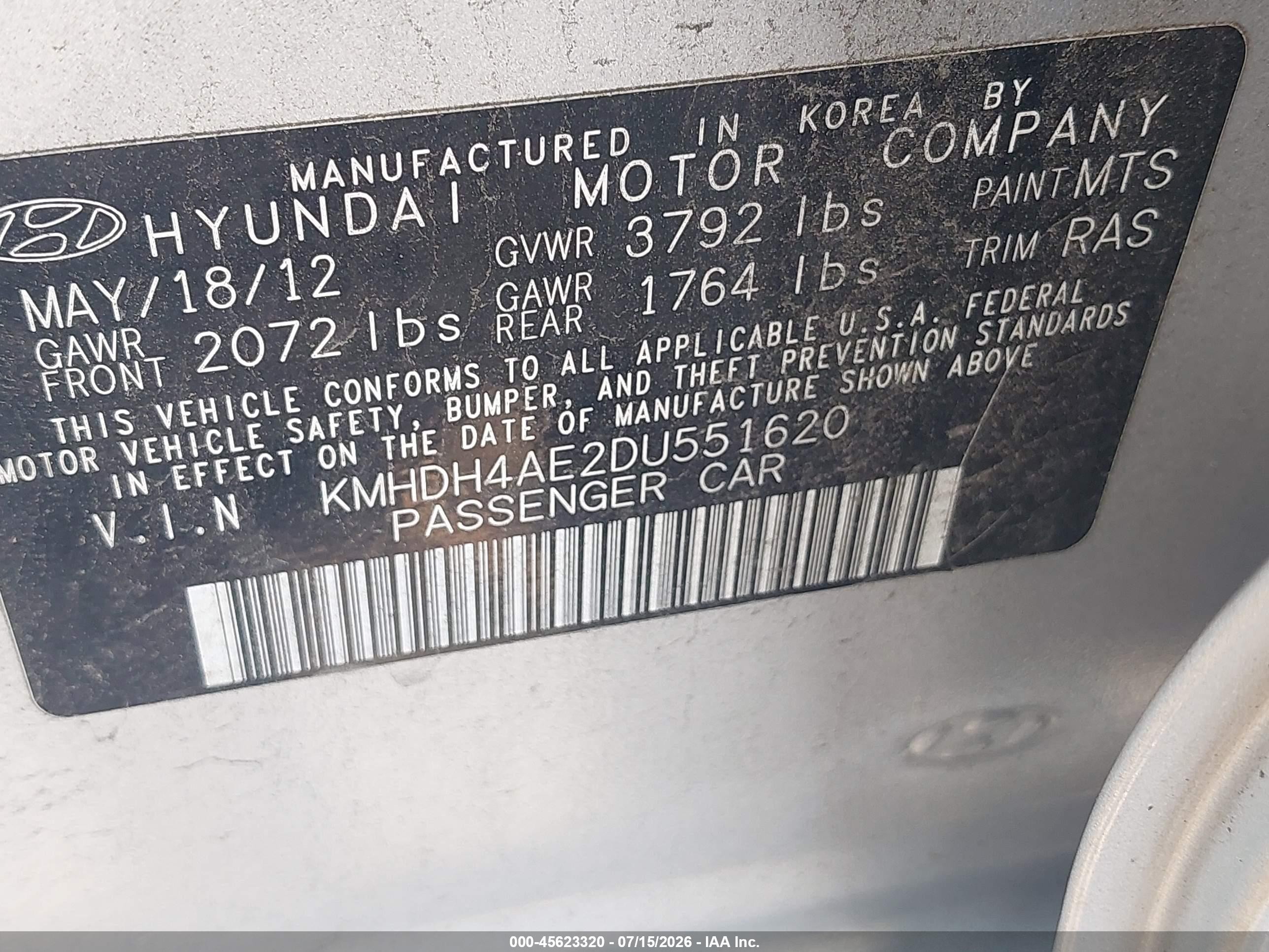 2013 Hyundai Elantra Gls Silver vin: KMHDH4AE2DU551620