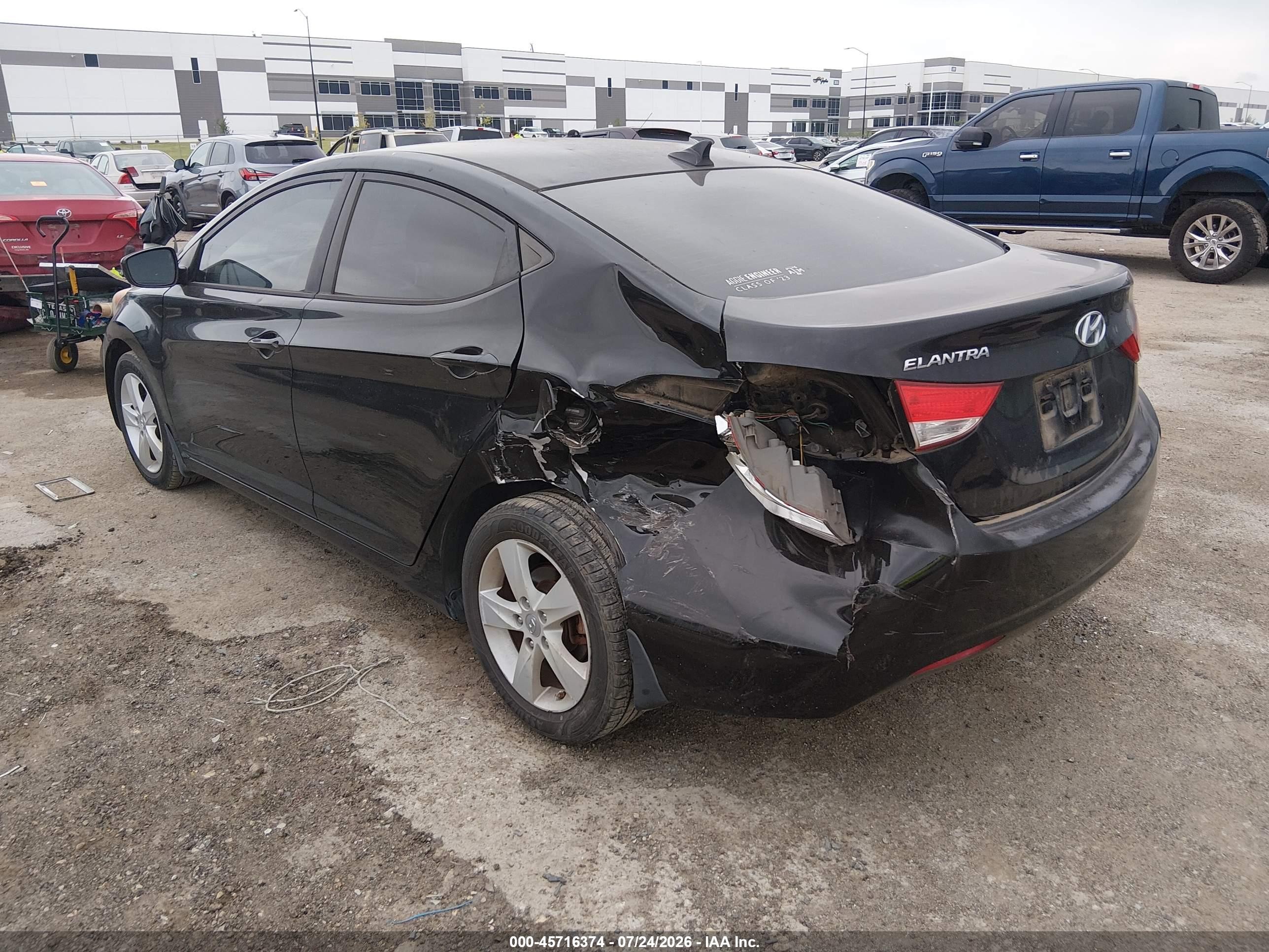 2013 Hyundai Elantra Gls Black vin: KMHDH4AE2DU556879