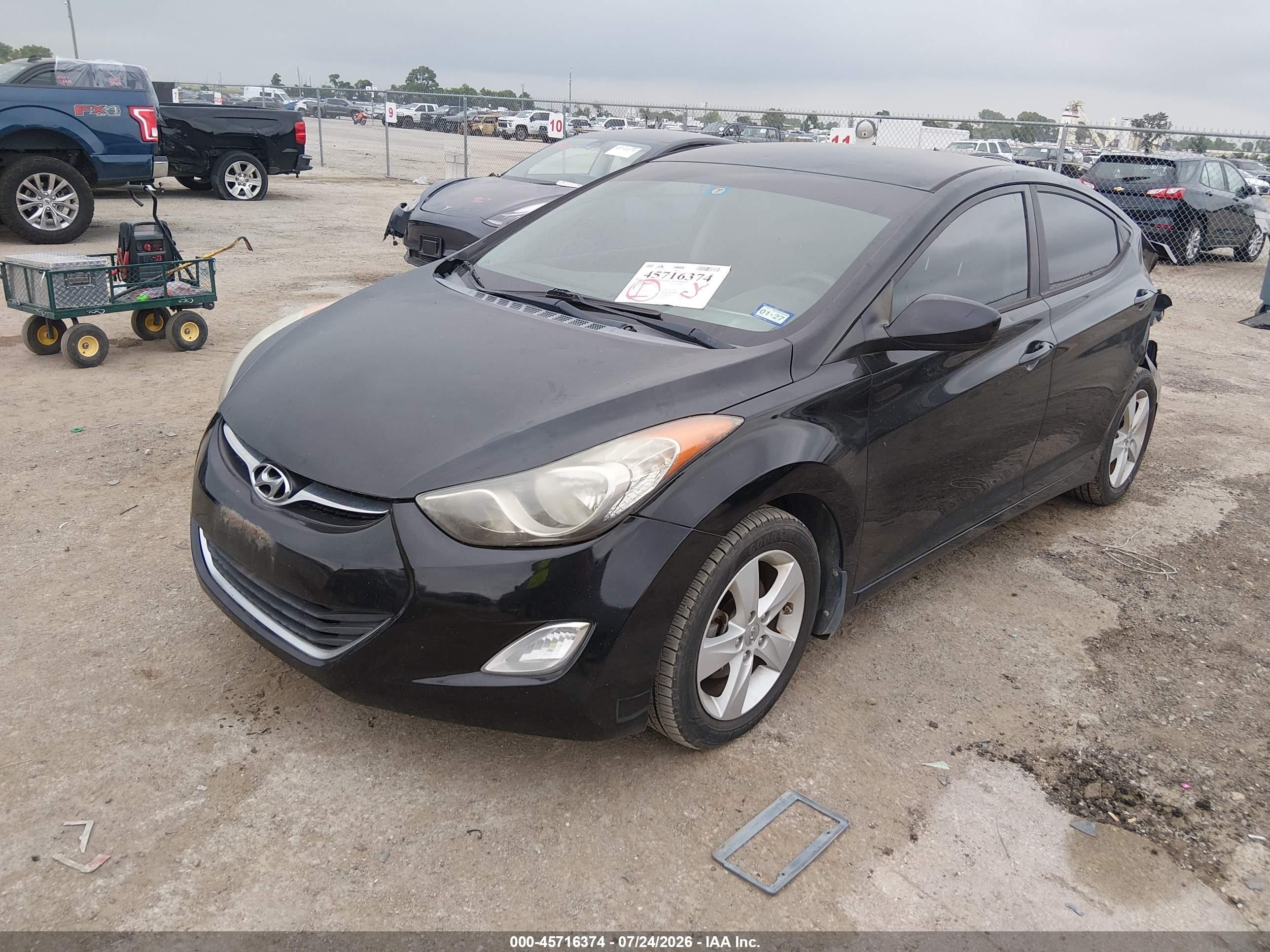 2013 Hyundai Elantra Gls Black vin: KMHDH4AE2DU556879