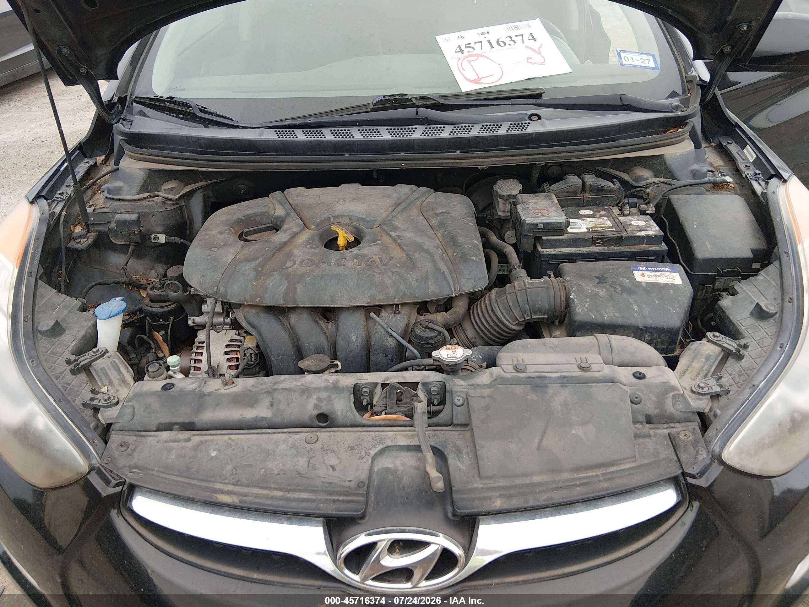 2013 Hyundai Elantra Gls Black vin: KMHDH4AE2DU556879