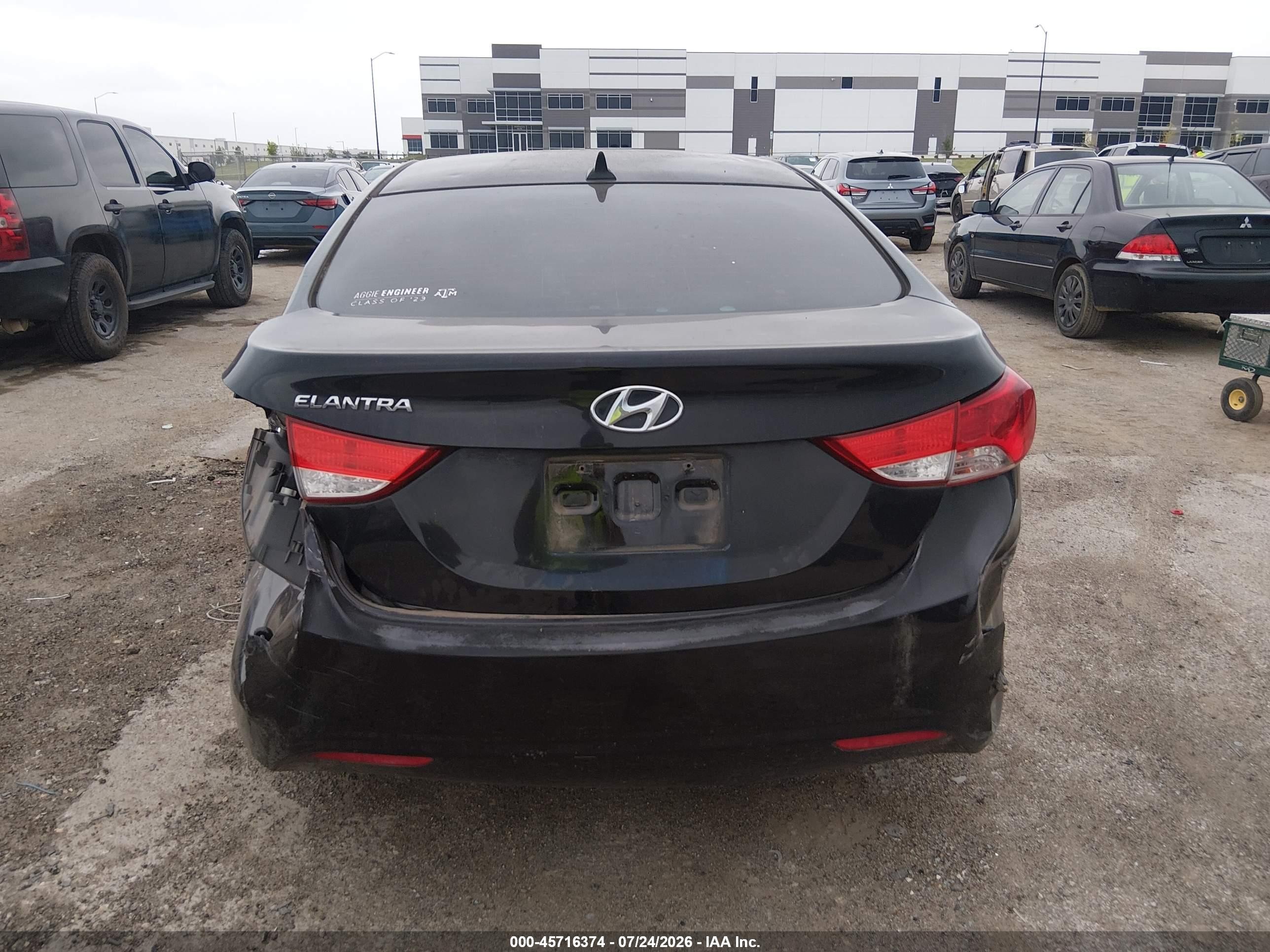 2013 Hyundai Elantra Gls Black vin: KMHDH4AE2DU556879