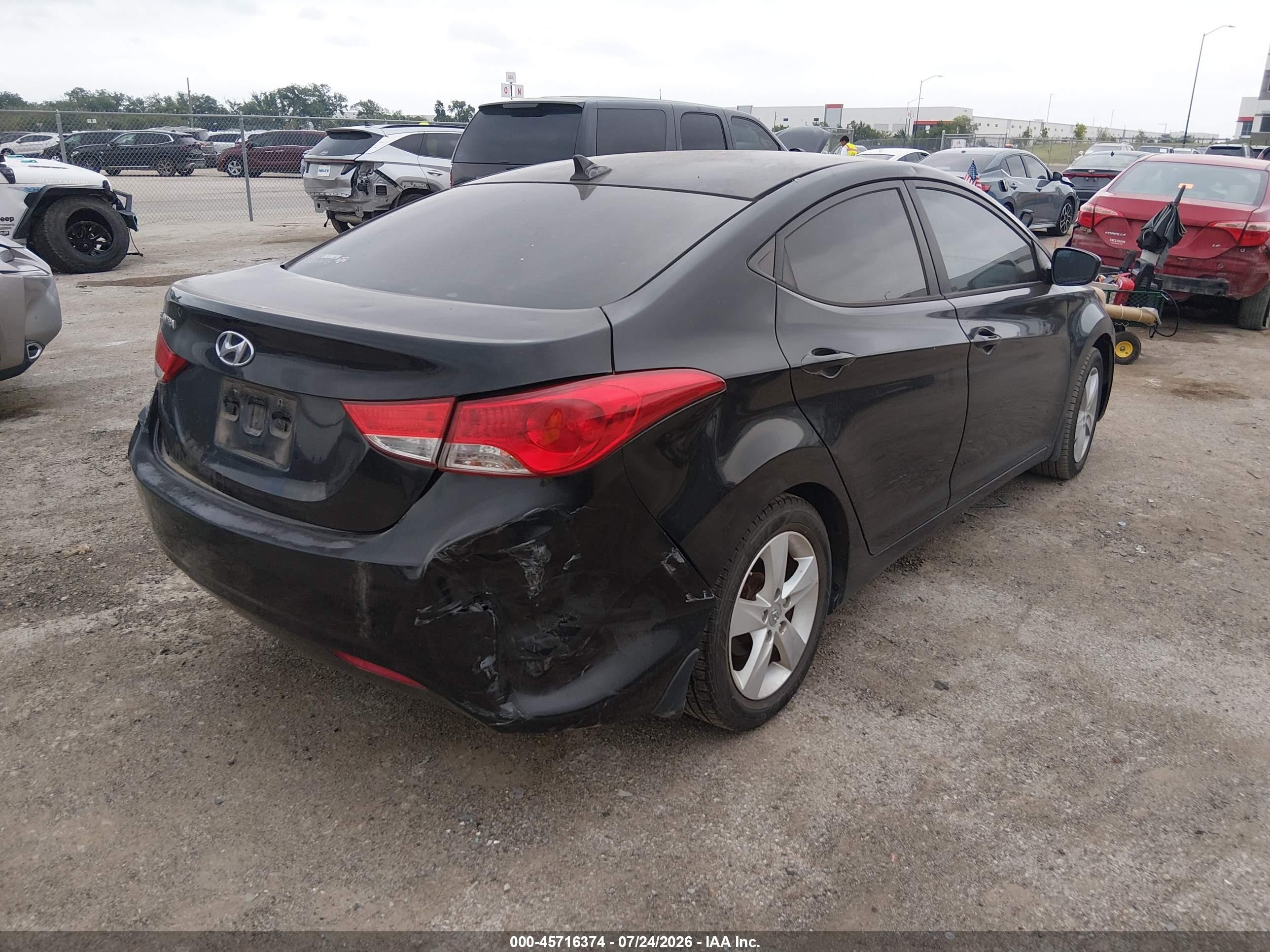 2013 Hyundai Elantra Gls Black vin: KMHDH4AE2DU556879