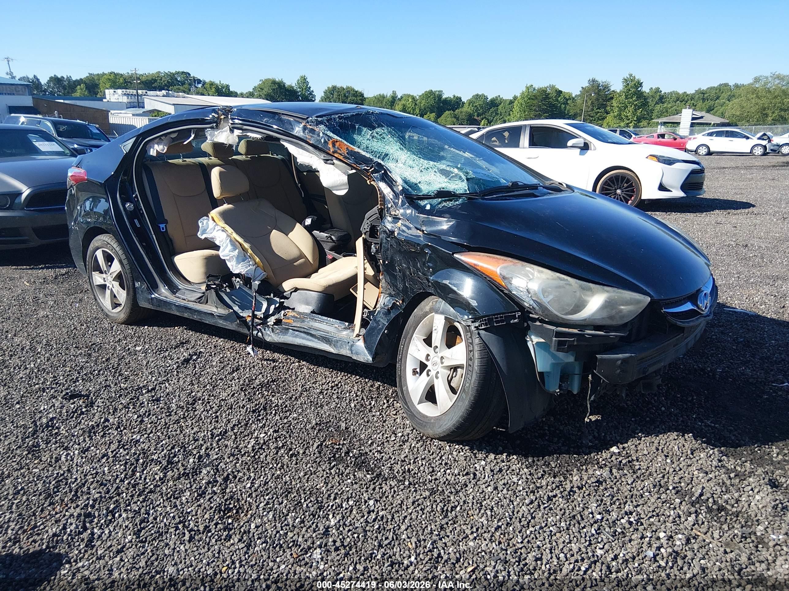 2013 Hyundai Elantra Gls Black vin: KMHDH4AE2DU571365