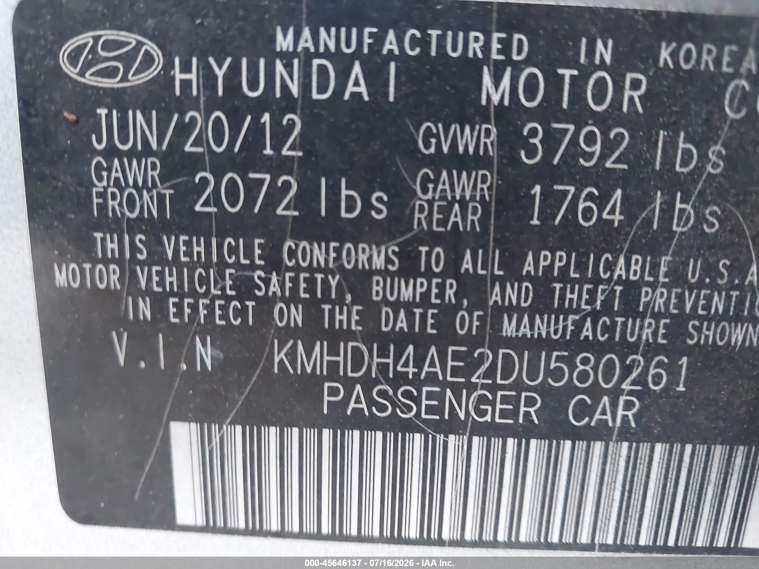 2013 Hyundai Elantra Gls Silver vin: KMHDH4AE2DU580261