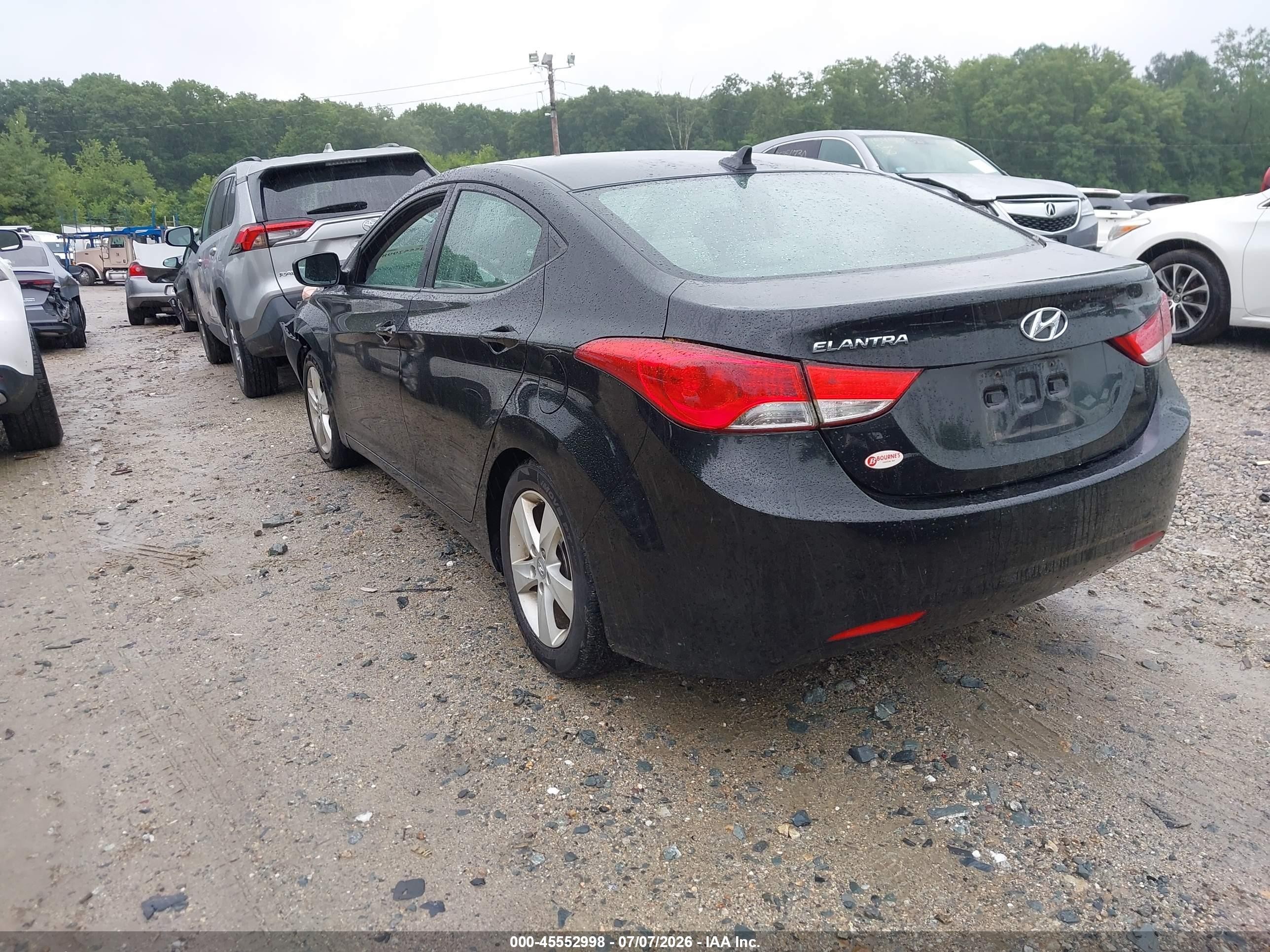 2013 Hyundai Elantra Gls Black vin: KMHDH4AE2DU587842
