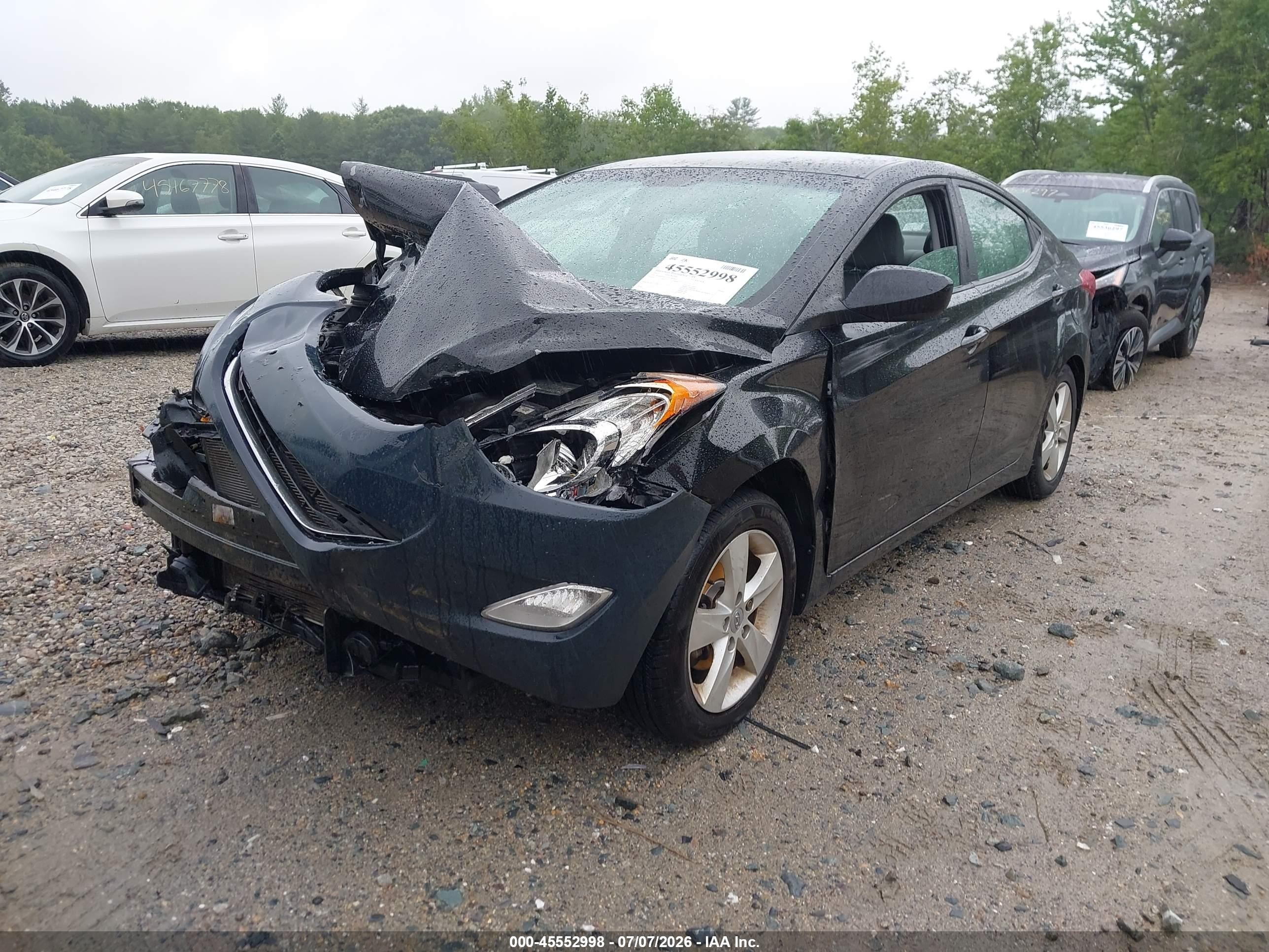 2013 Hyundai Elantra Gls Black vin: KMHDH4AE2DU587842
