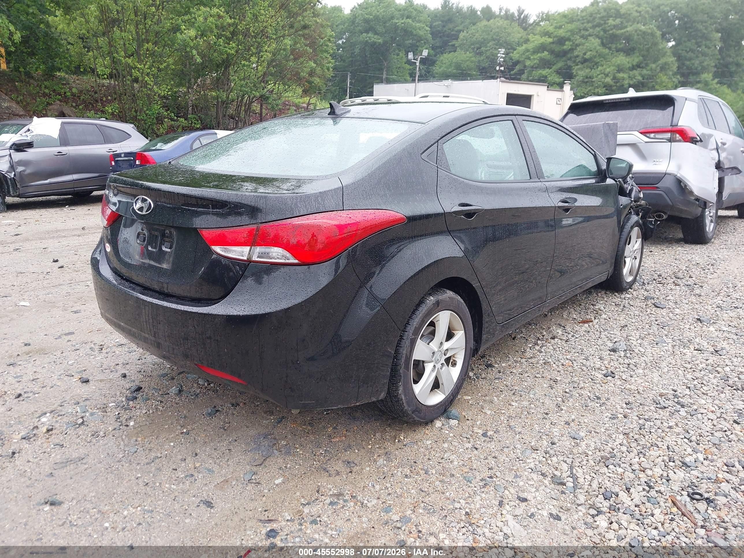 2013 Hyundai Elantra Gls Black vin: KMHDH4AE2DU587842