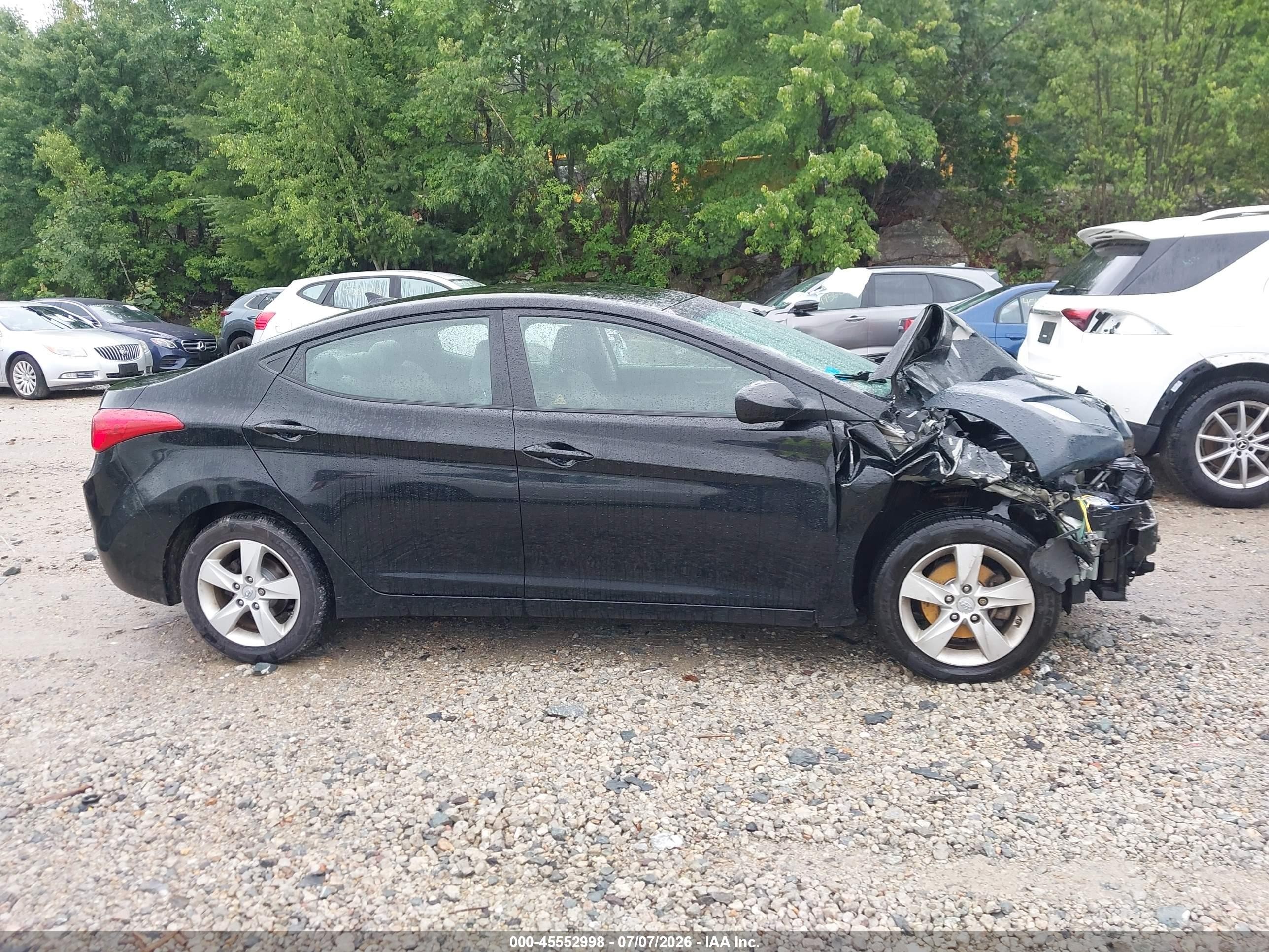 2013 Hyundai Elantra Gls Black vin: KMHDH4AE2DU587842