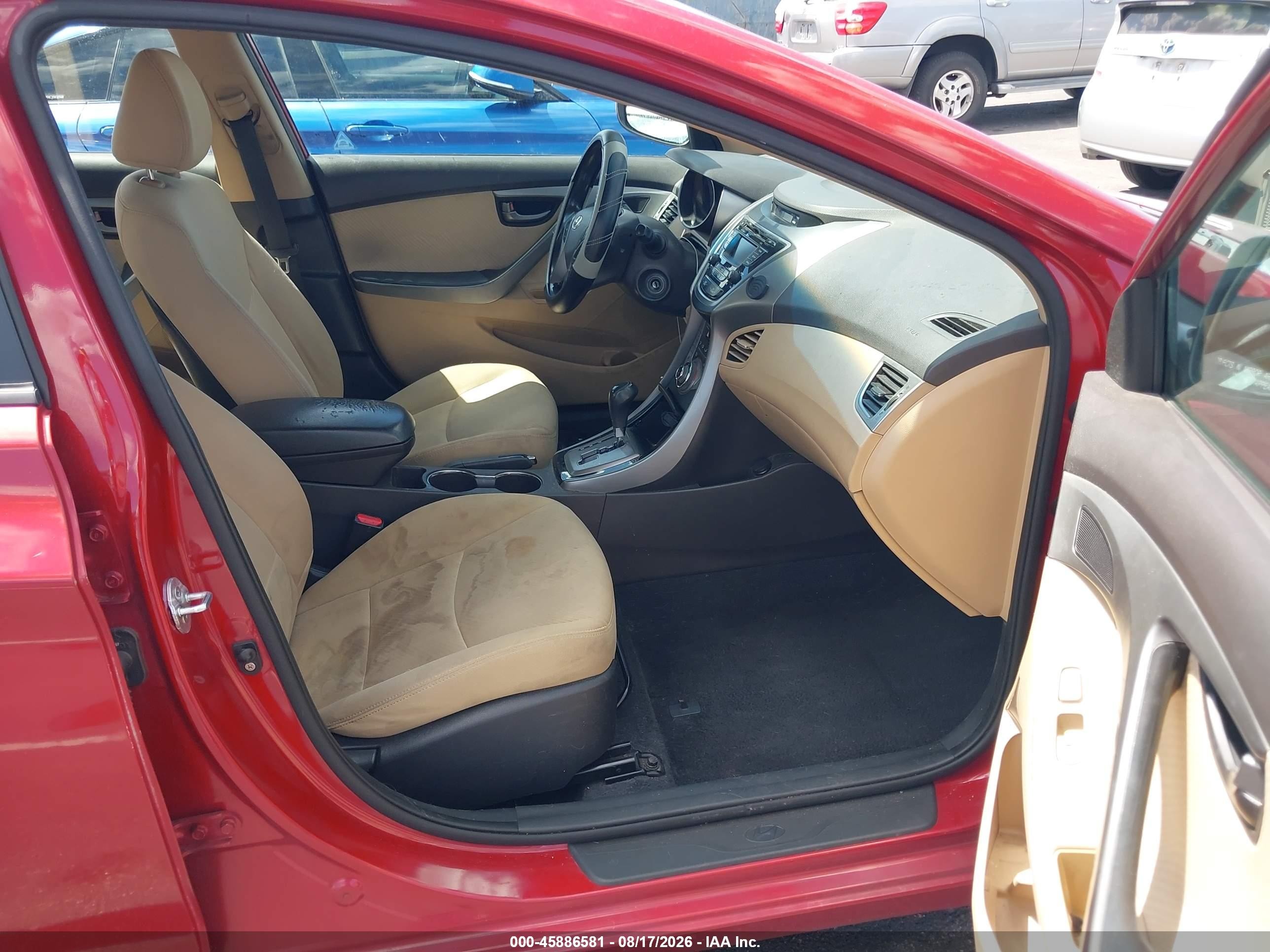 2013 Hyundai Elantra Gls Red vin: KMHDH4AE2DU711639