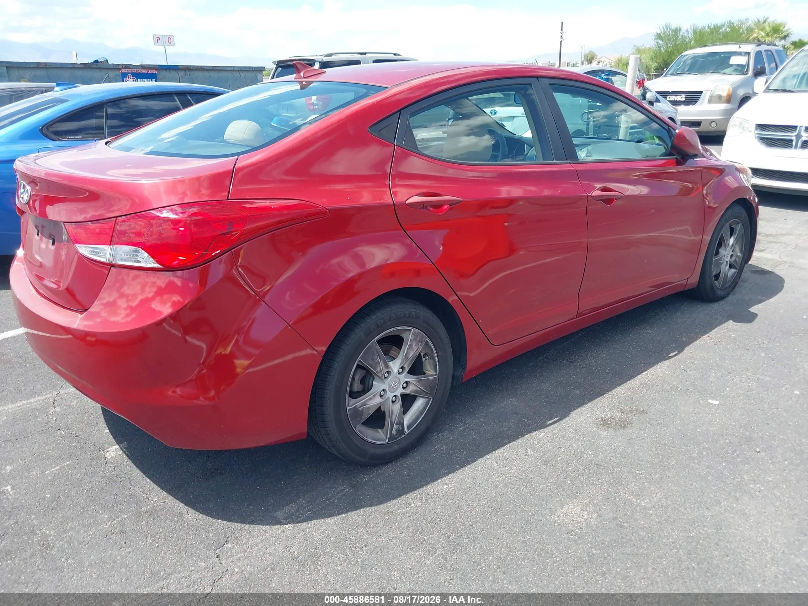 2013 Hyundai Elantra Gls Red vin: KMHDH4AE2DU711639