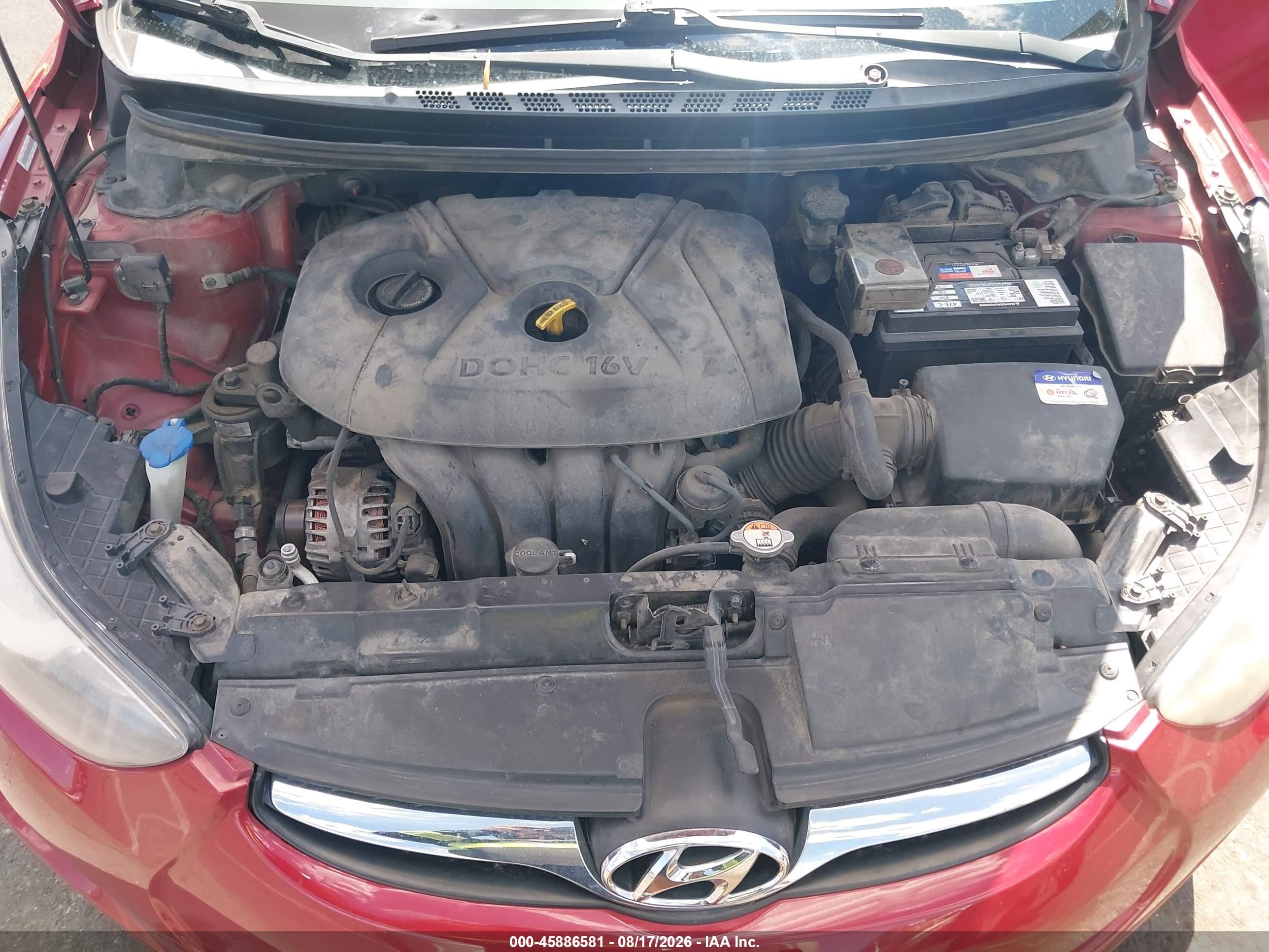 2013 Hyundai Elantra Gls Red vin: KMHDH4AE2DU711639