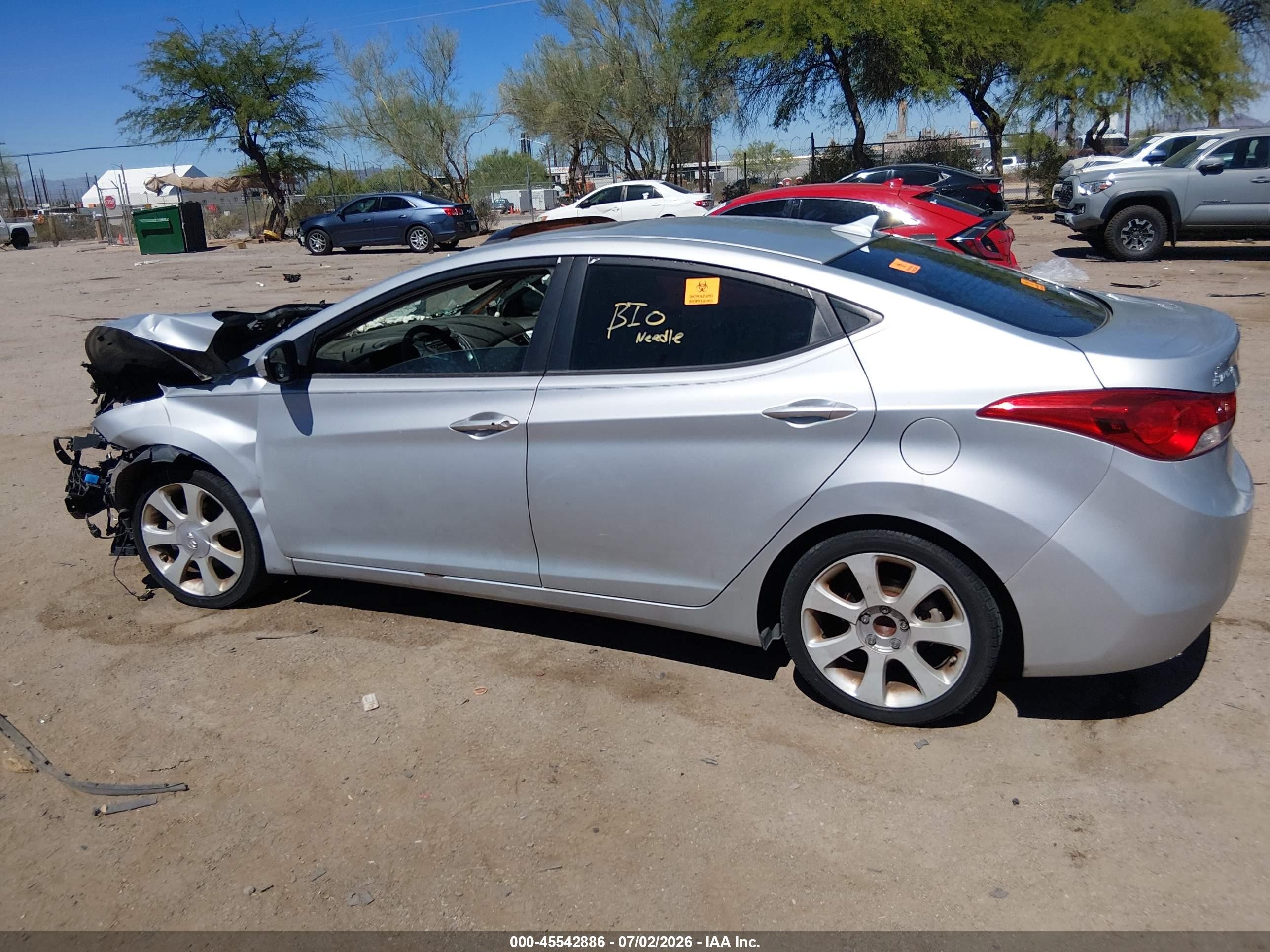2013 Hyundai Elantra Limited Silver vin: KMHDH4AE2DU746696
