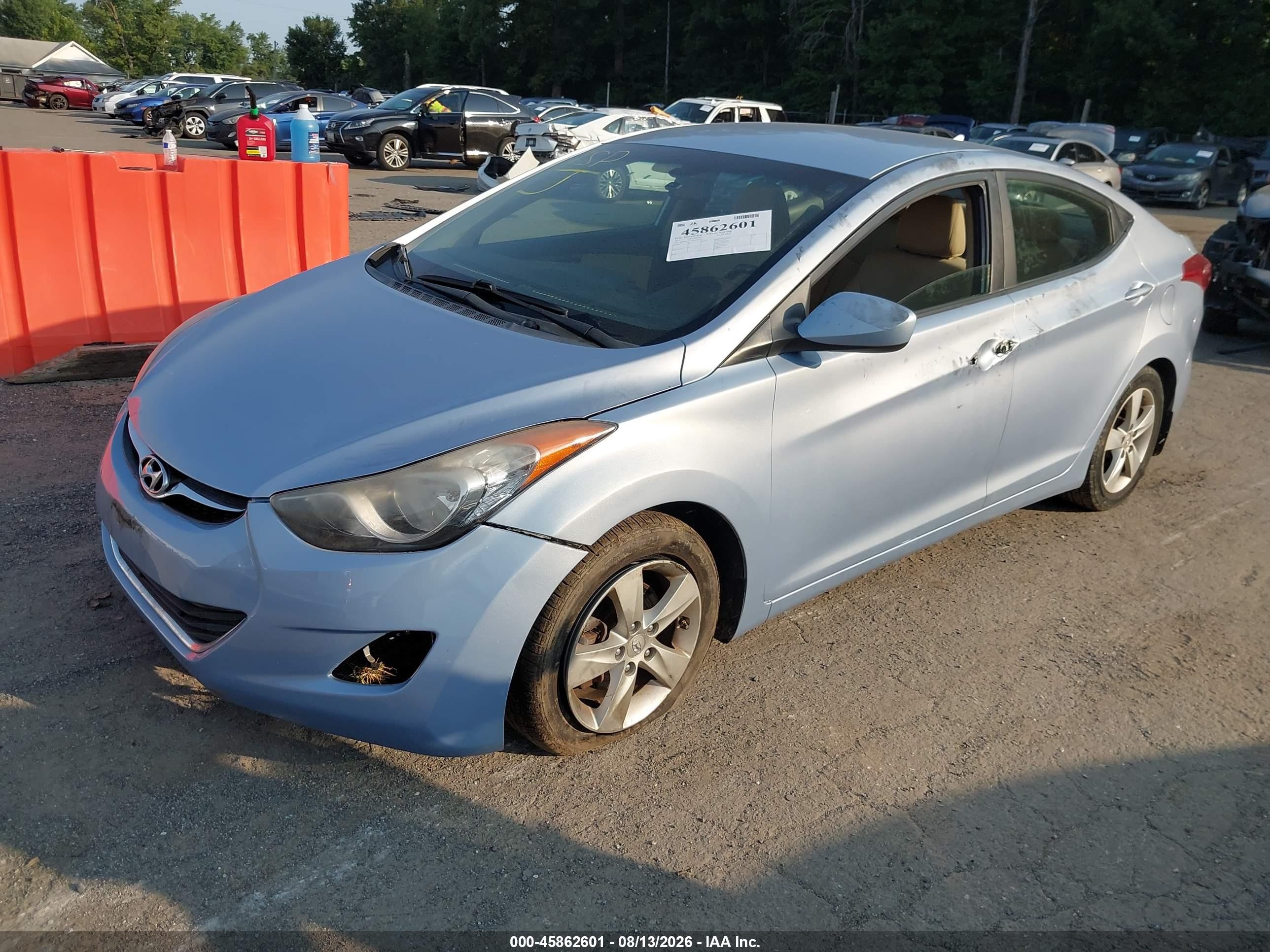 2013 Hyundai Elantra Gls Light Blue vin: KMHDH4AE2DU753129