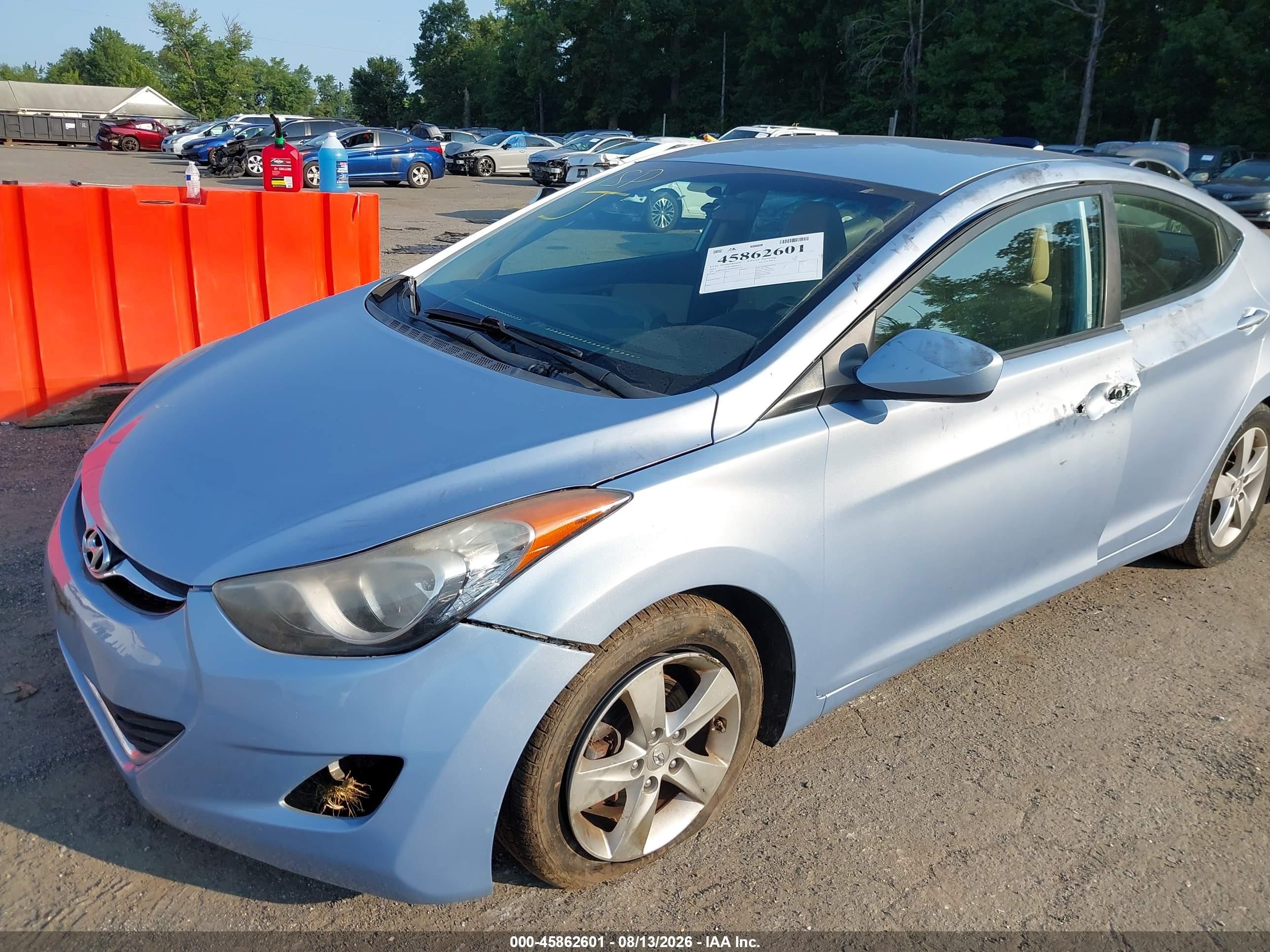 2013 Hyundai Elantra Gls Light Blue vin: KMHDH4AE2DU753129