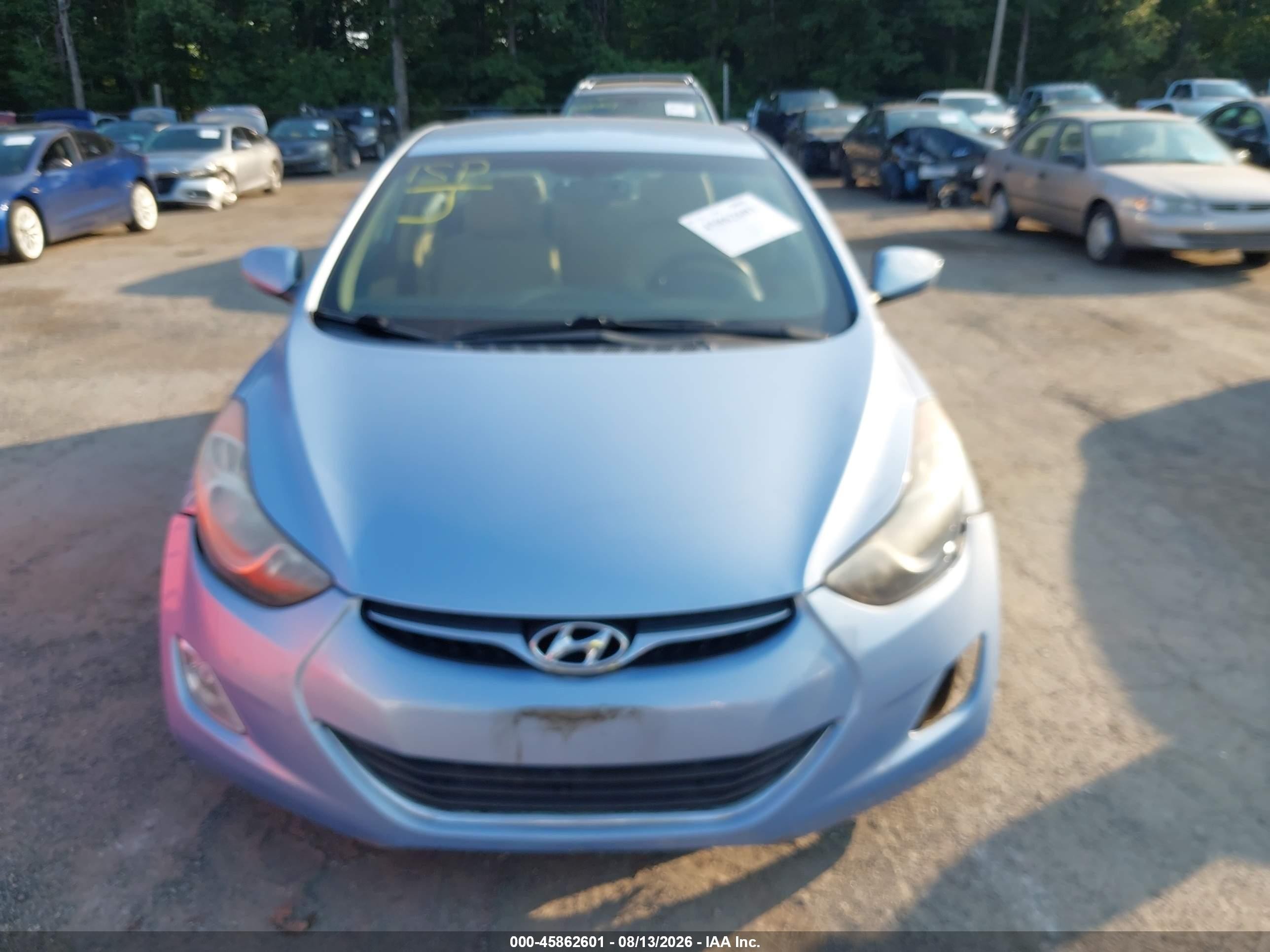 2013 Hyundai Elantra Gls Light Blue vin: KMHDH4AE2DU753129