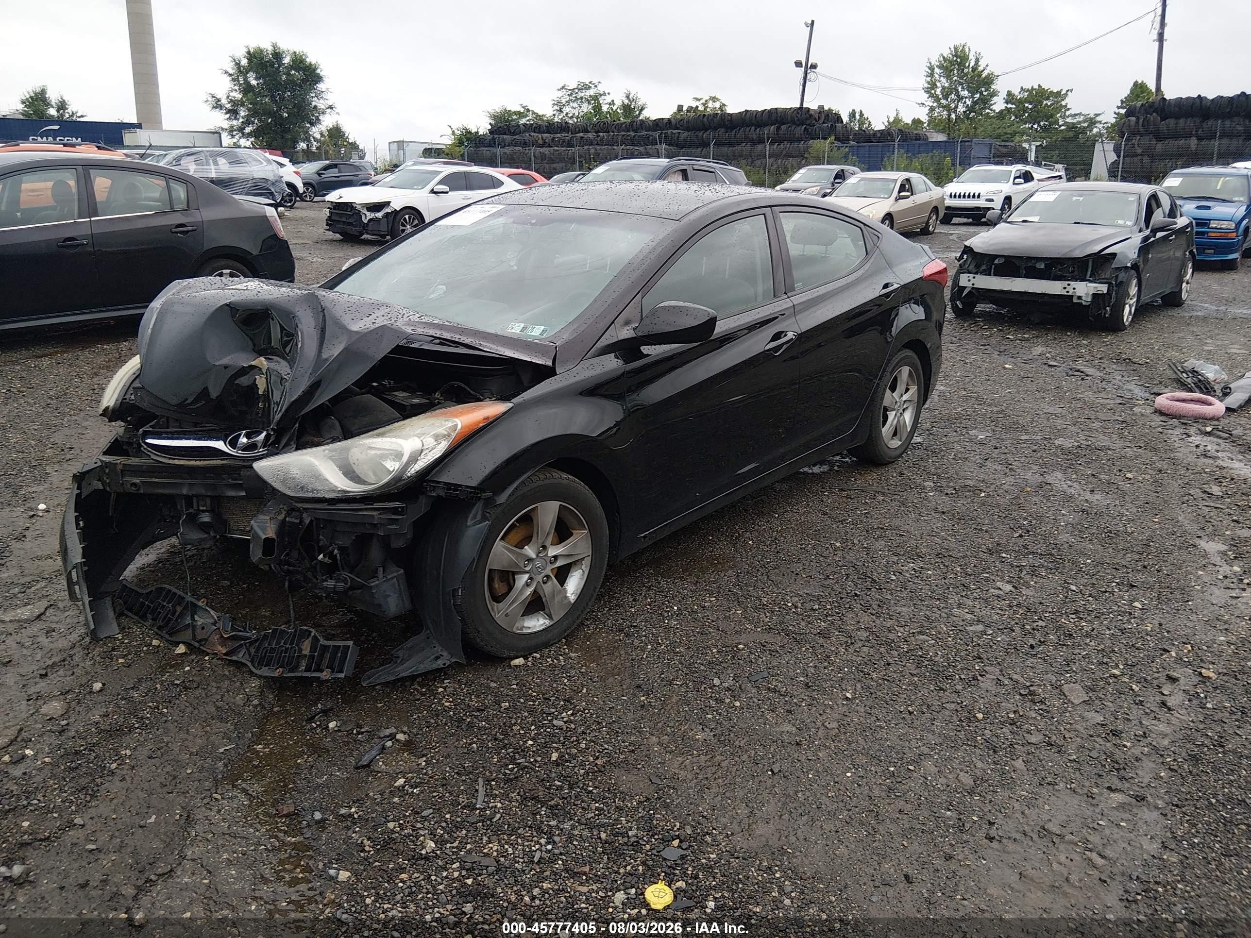 2013 Hyundai Elantra Gls Black vin: KMHDH4AE2DU784879