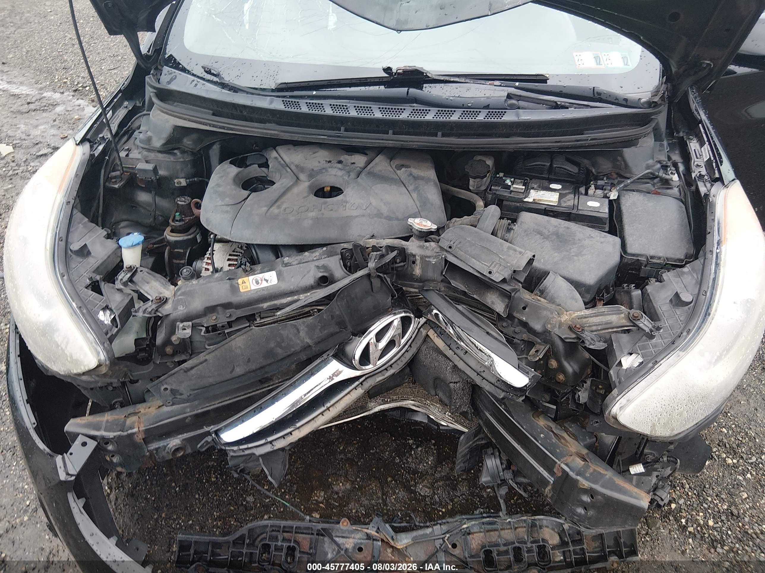 2013 Hyundai Elantra Gls Black vin: KMHDH4AE2DU784879