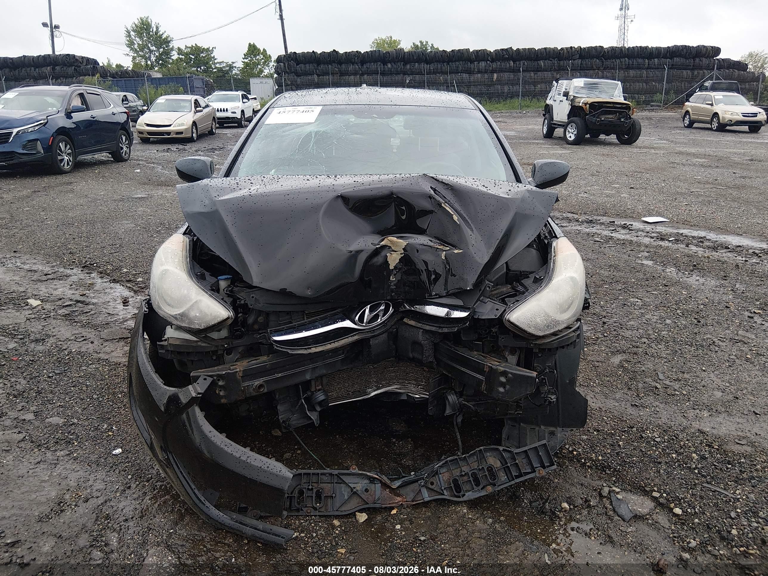 2013 Hyundai Elantra Gls Black vin: KMHDH4AE2DU784879