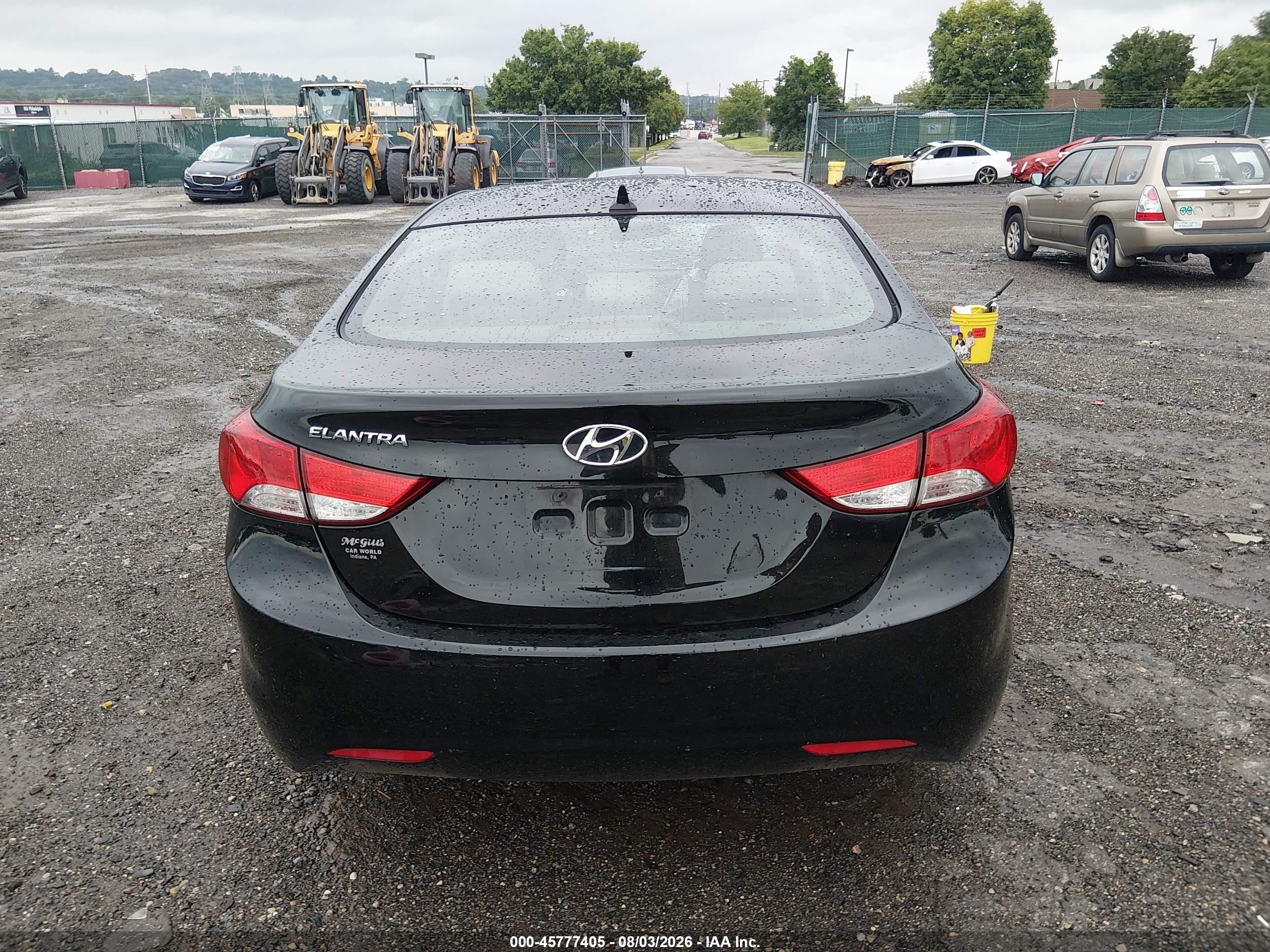 2013 Hyundai Elantra Gls Black vin: KMHDH4AE2DU784879