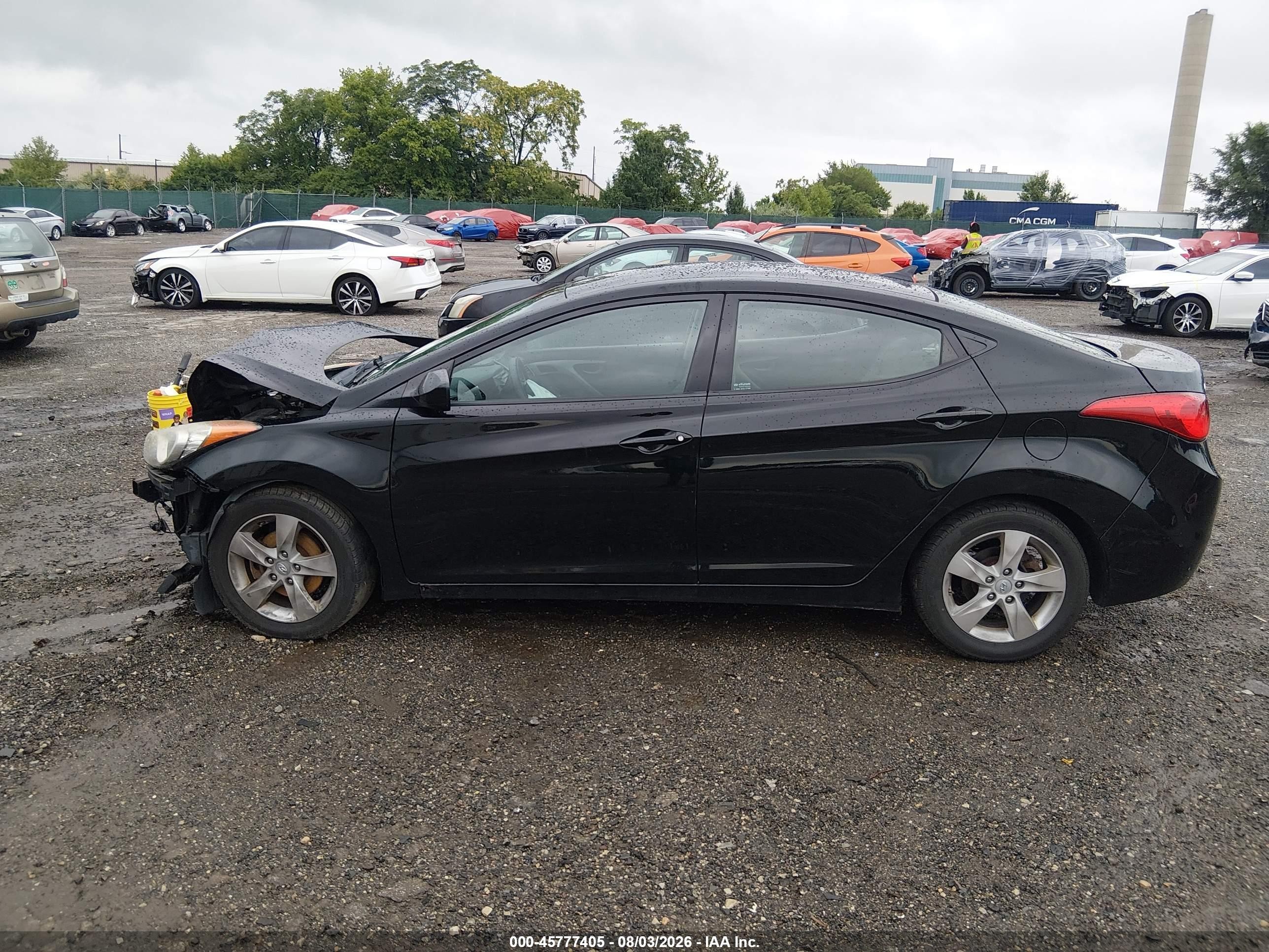 2013 Hyundai Elantra Gls Black vin: KMHDH4AE2DU784879