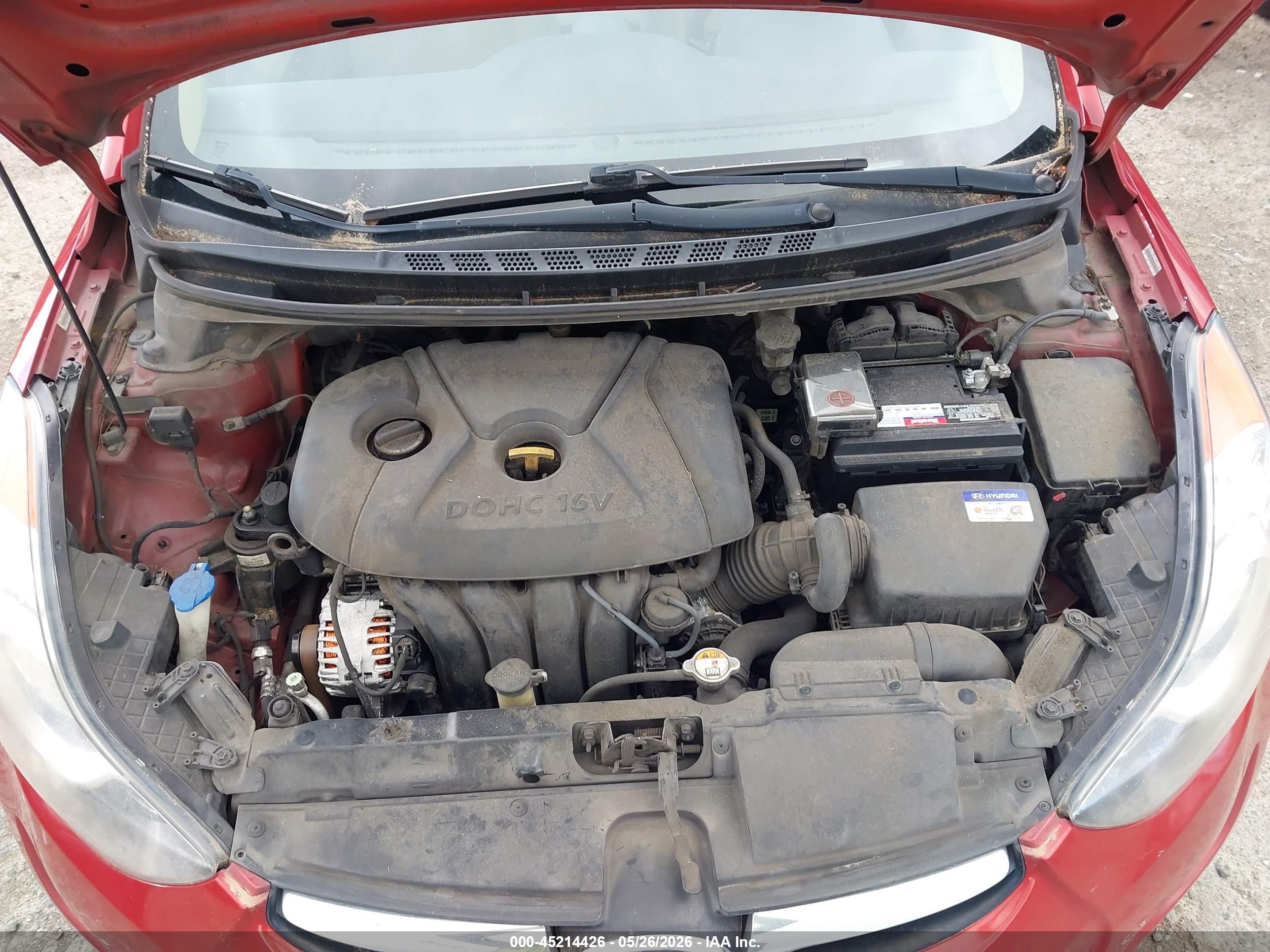 2013 Hyundai Elantra Gls Red vin: KMHDH4AE2DU798815